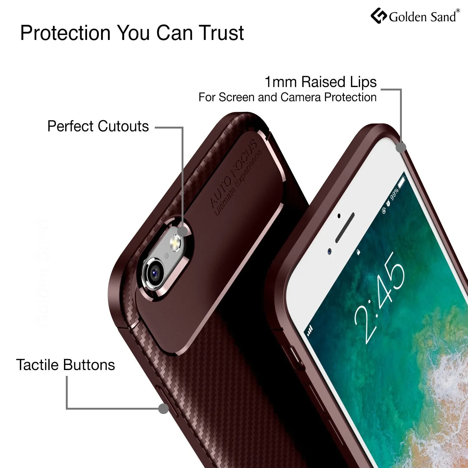 Aramid Fibre Series Shockproof Armor Back Cover for Apple iPhone 6,6s 4.7 inch, Brown