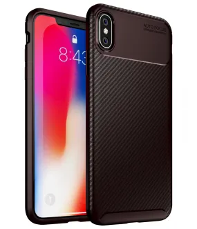 Aramid Fibre Series Shockproof Armor Back Cover for Apple iPhone XS Max 6.5 inch, Brown
