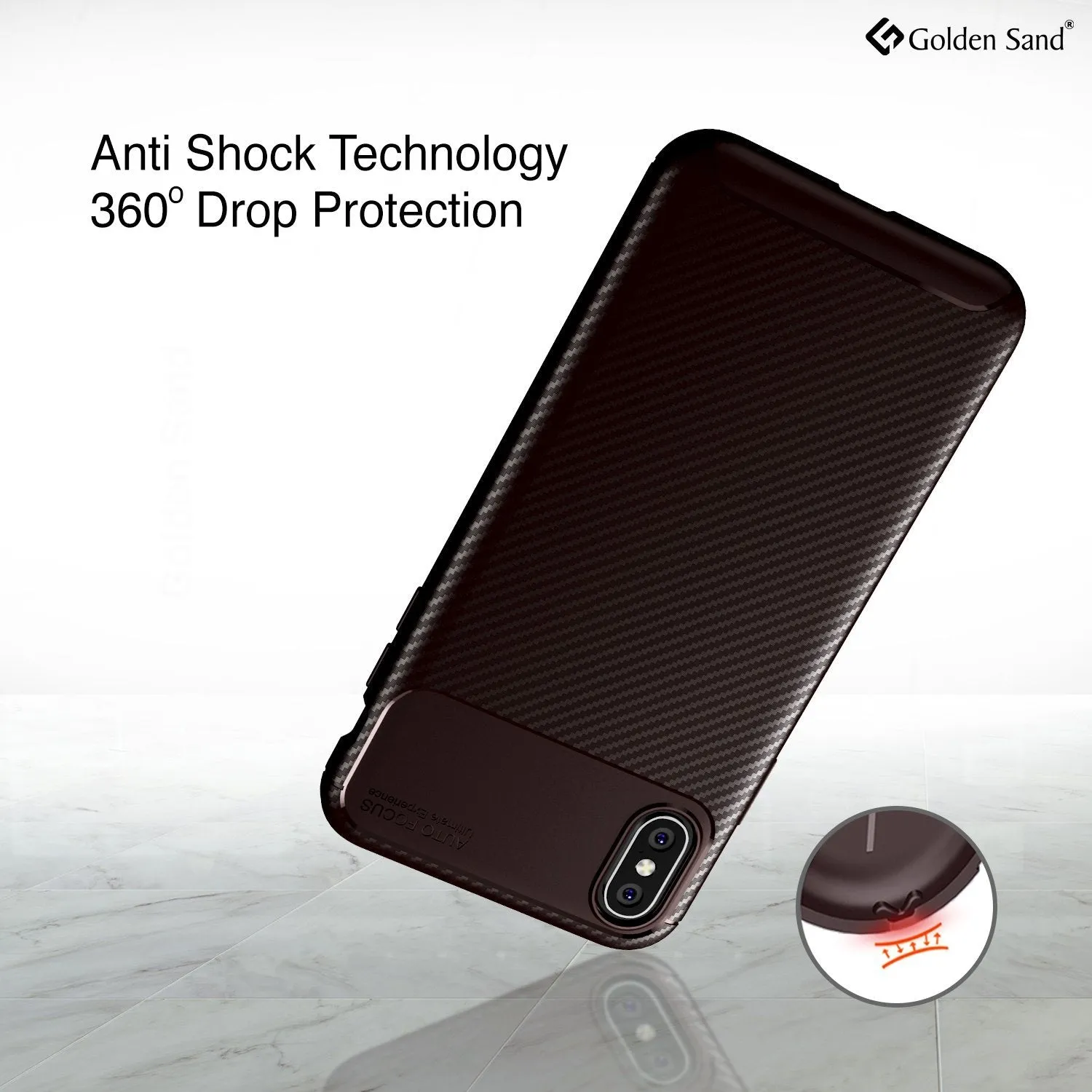 Aramid Fibre Series Shockproof Armor Back Cover for Apple iPhone XS Max 6.5 inch, Brown