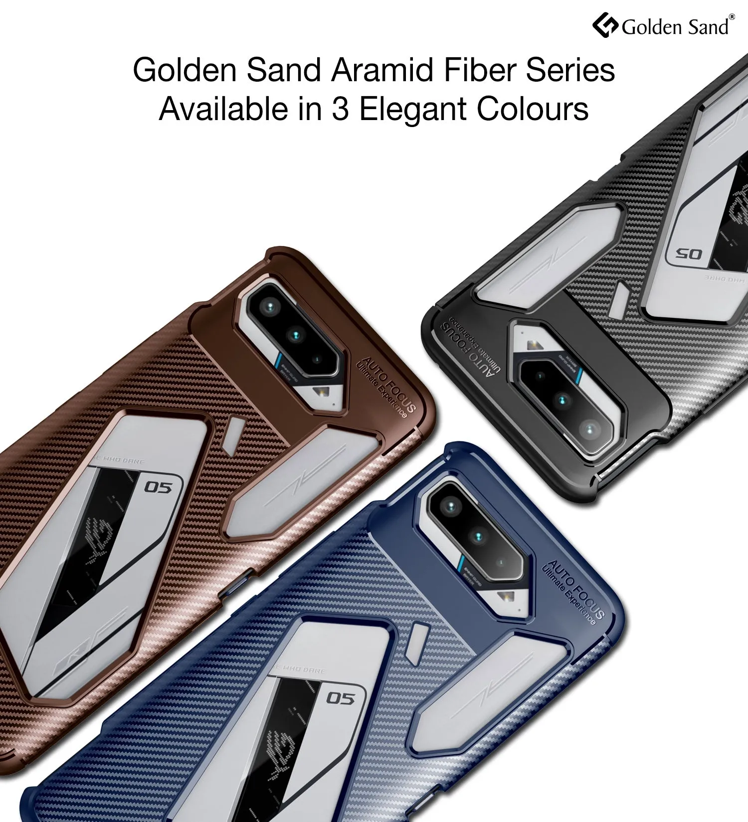 Aramid Fibre Series Shockproof Armor Back Cover for Asus ROG Phone 5, Phone 5s, Phone 5s Pro, Phone 5 Pro, Phone 5 Ultimate, 6.78 inch, Phantom Black