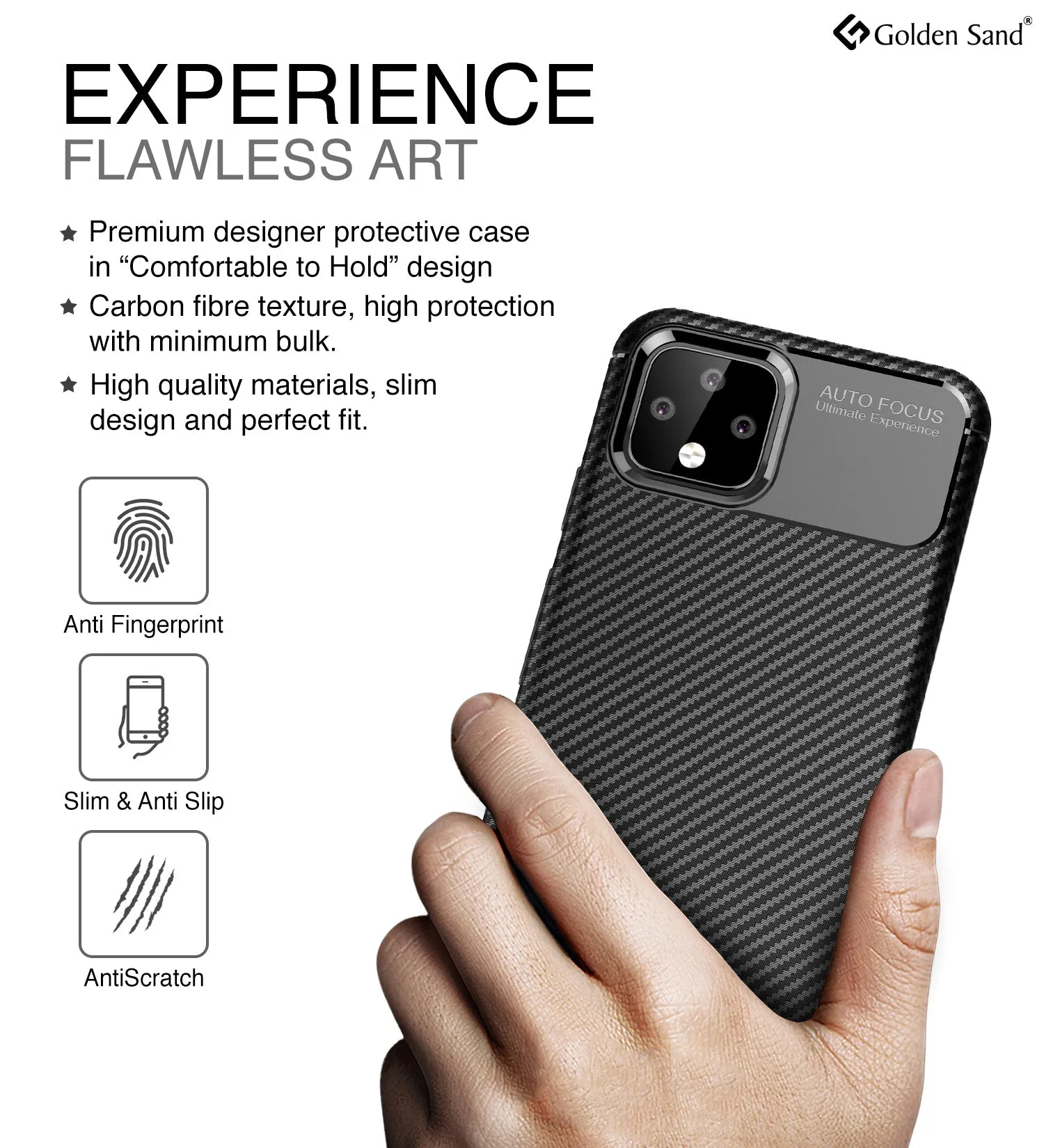 Aramid Fibre Series Shockproof Armor Back Cover for Google Pixel 4, 5.7 inch, Black