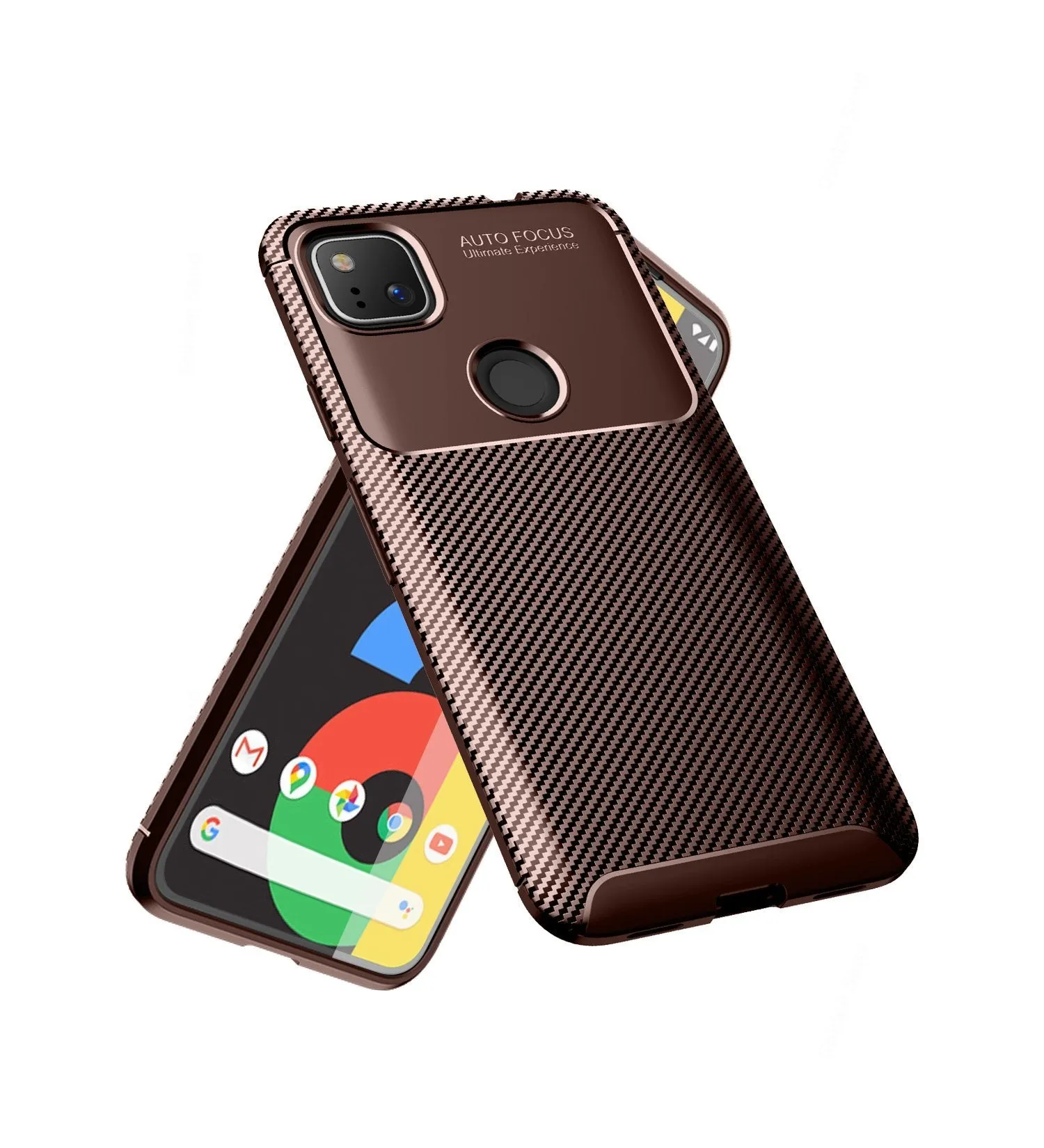 Aramid Fibre Series Shockproof Armor Back Cover for Google Pixel 4a, Brown