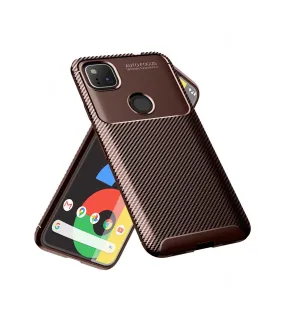 Aramid Fibre Series Shockproof Armor Back Cover for Google Pixel 4a, Brown