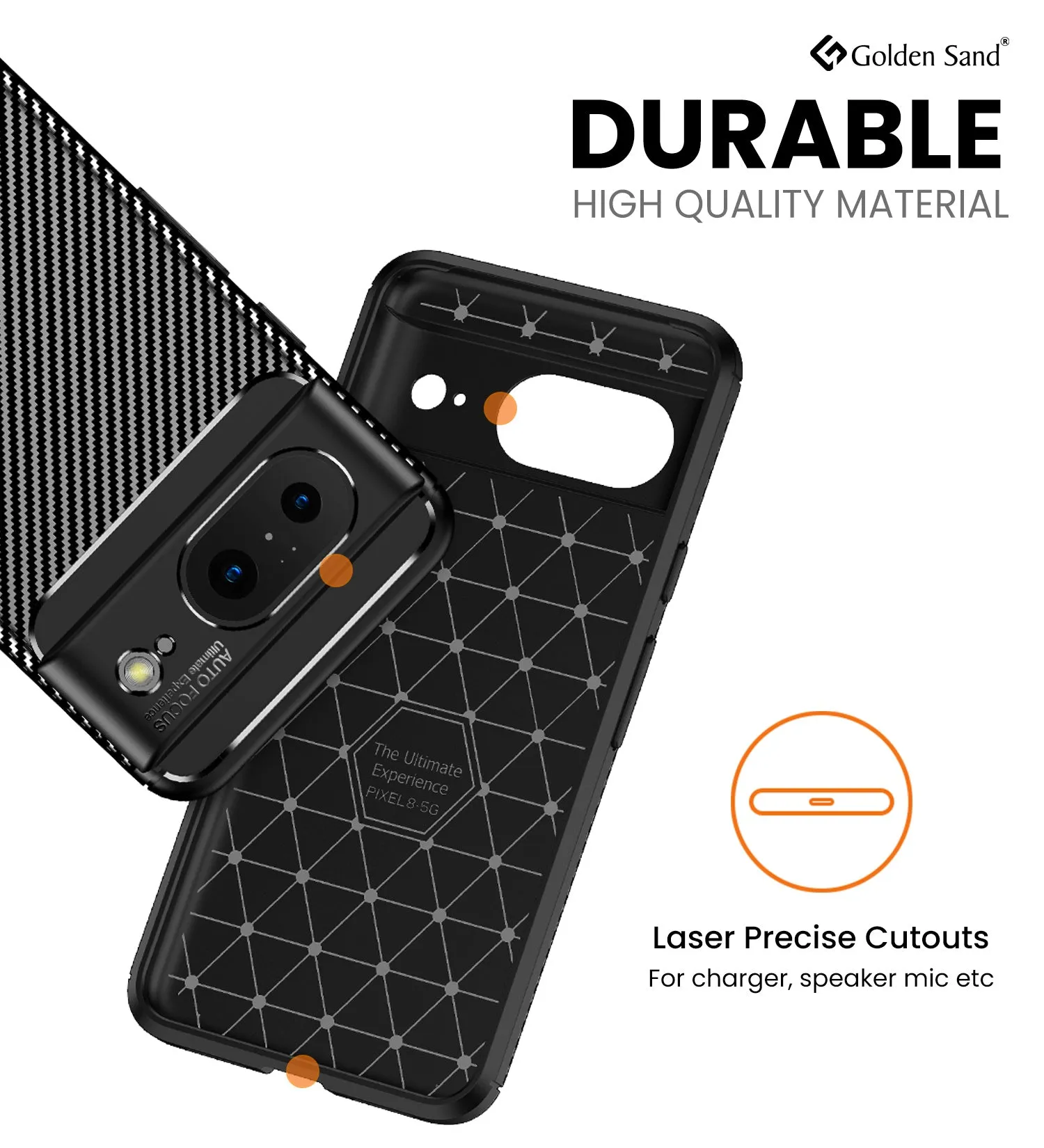 Aramid Fibre Series Shockproof Armor Back Cover for Google Pixel 8 5G, 6.17 inch, Black