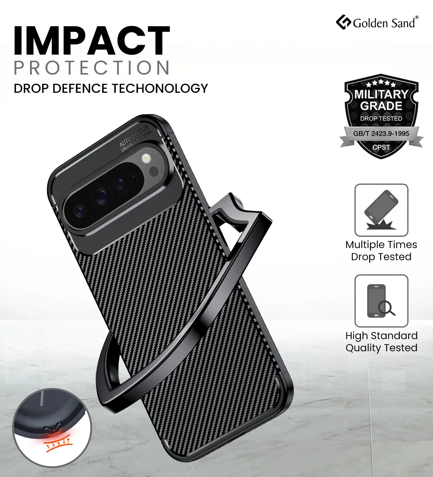 Aramid Fibre Series Shockproof Armor Back Cover for Google Pixel 9 Pro XL 5G, 6.8 inch, Black