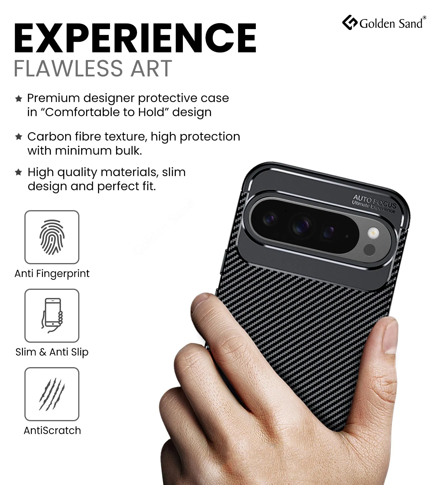 Aramid Fibre Series Shockproof Armor Back Cover for Google Pixel 9 Pro XL 5G, 6.8 inch, Black