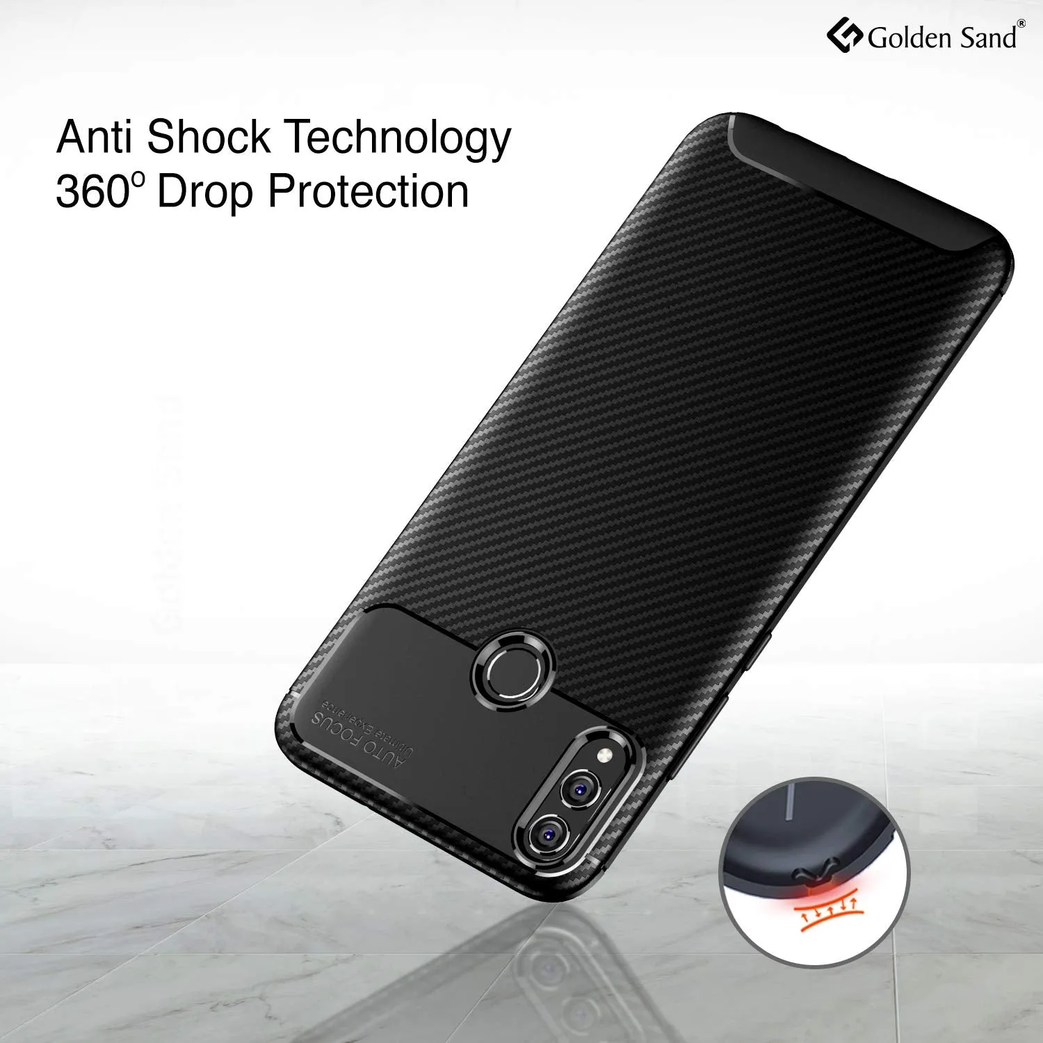 Aramid Fibre Series Shockproof Armor Back Cover for Honor 8X, 6.5 inch, Black