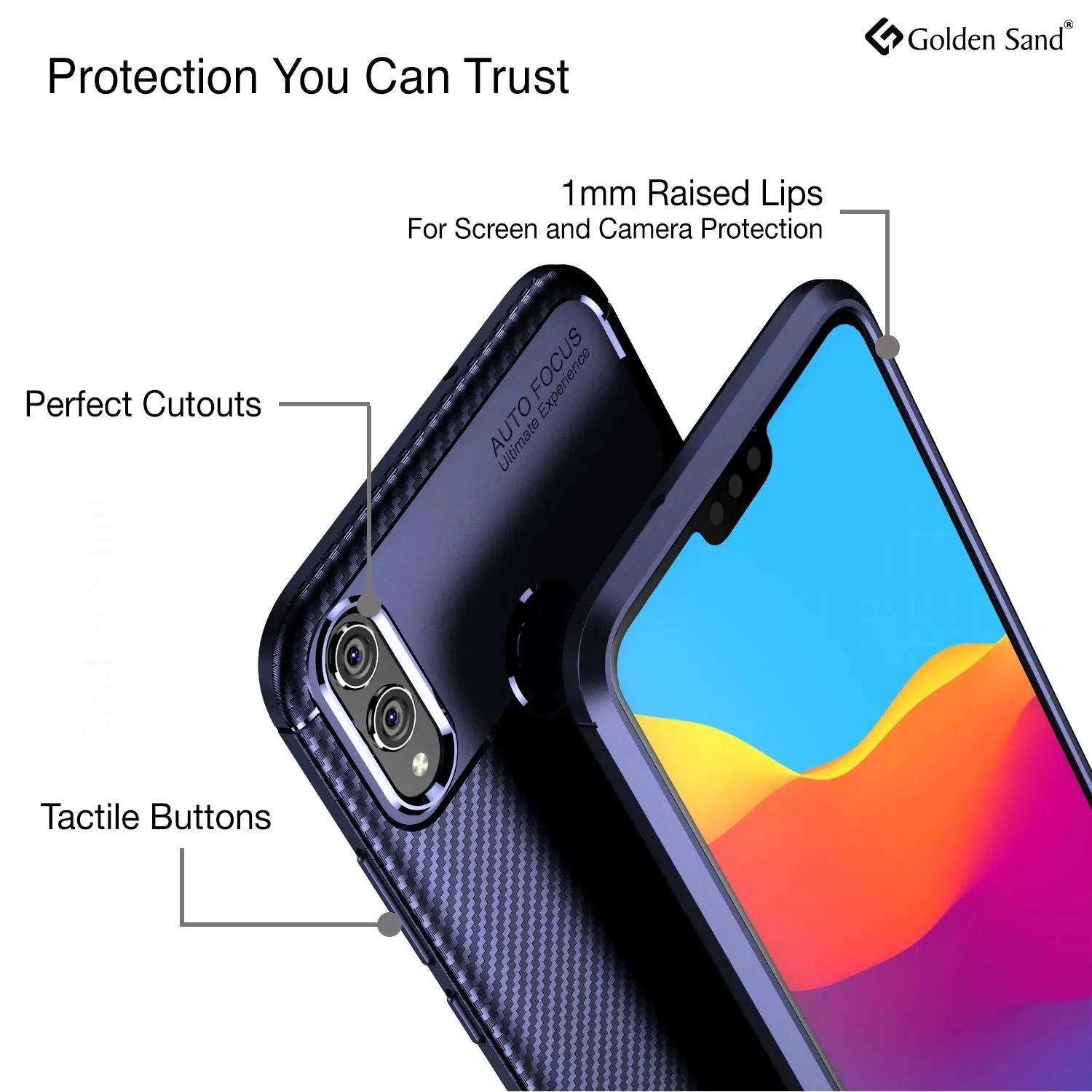 Aramid Fibre Series Shockproof Armor Back Cover for Honor 8X, 6.5 inch, Blue