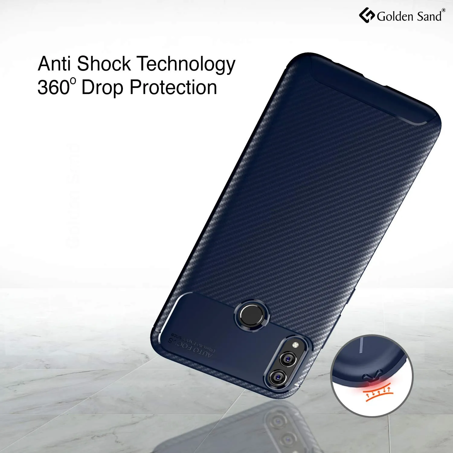 Aramid Fibre Series Shockproof Armor Back Cover for Honor 8X, 6.5 inch, Blue