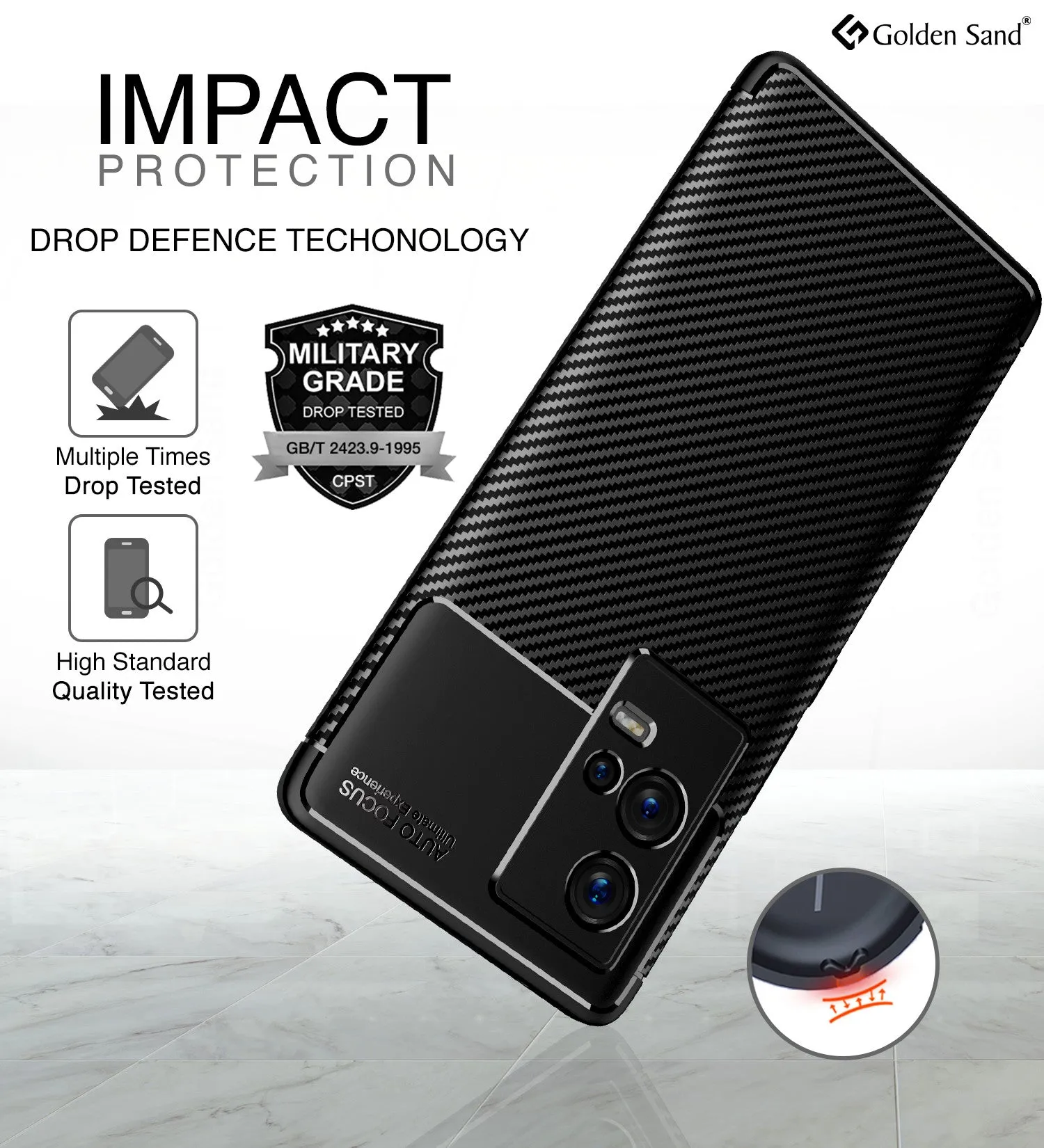 Aramid Fibre Series Shockproof Armor Back Cover for iQOO 9 5G, 6.56 inch, Black