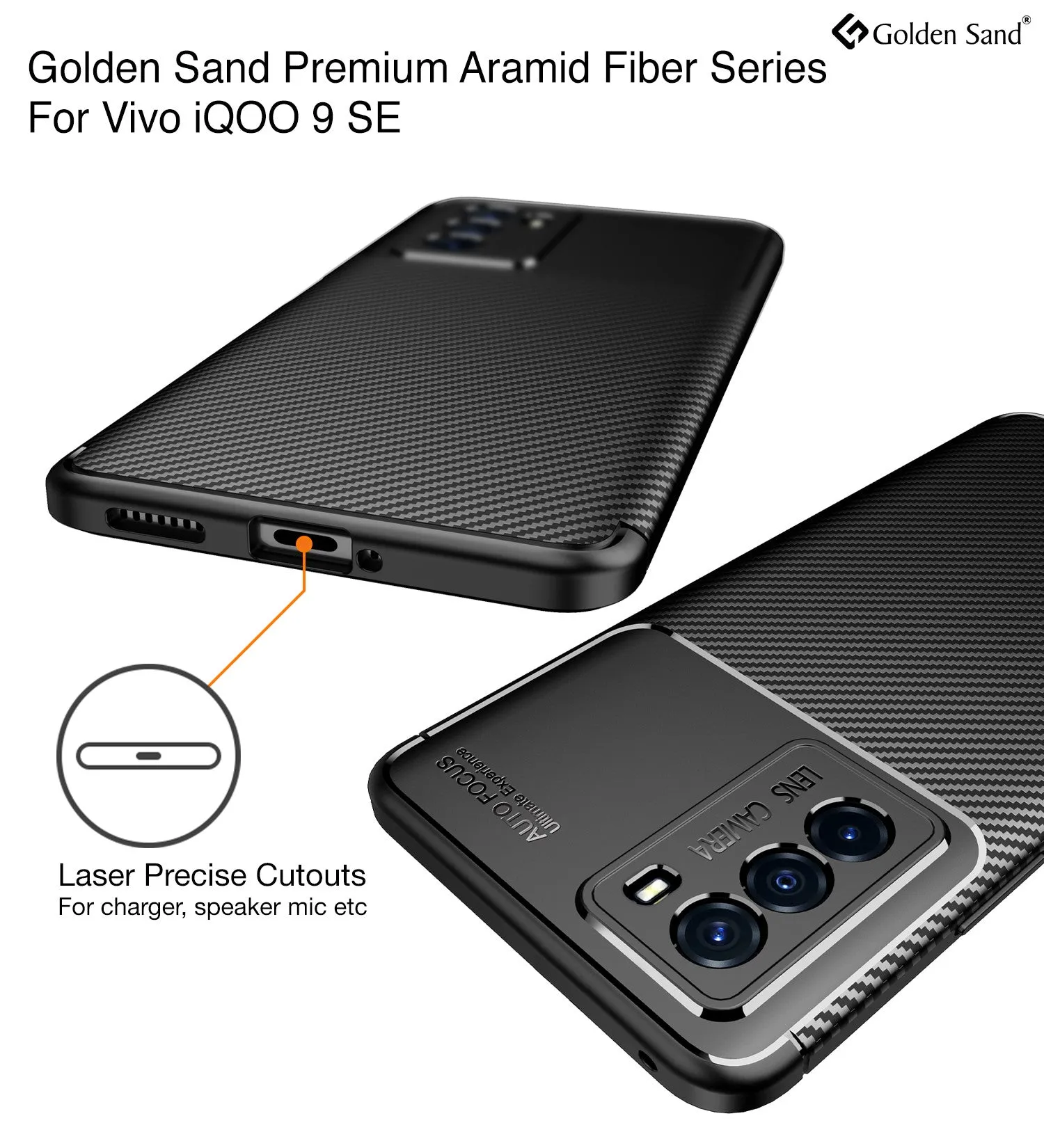 Aramid Fibre Series Shockproof Armor Back Cover for iQOO 9 SE 5G, 6.62 inch, Black
