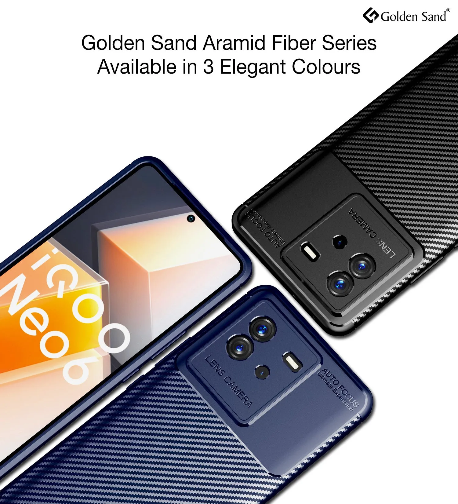 Aramid Fibre Series Shockproof Armor Back Cover for iQOO Neo 6 5G, 6.62 inch, Black