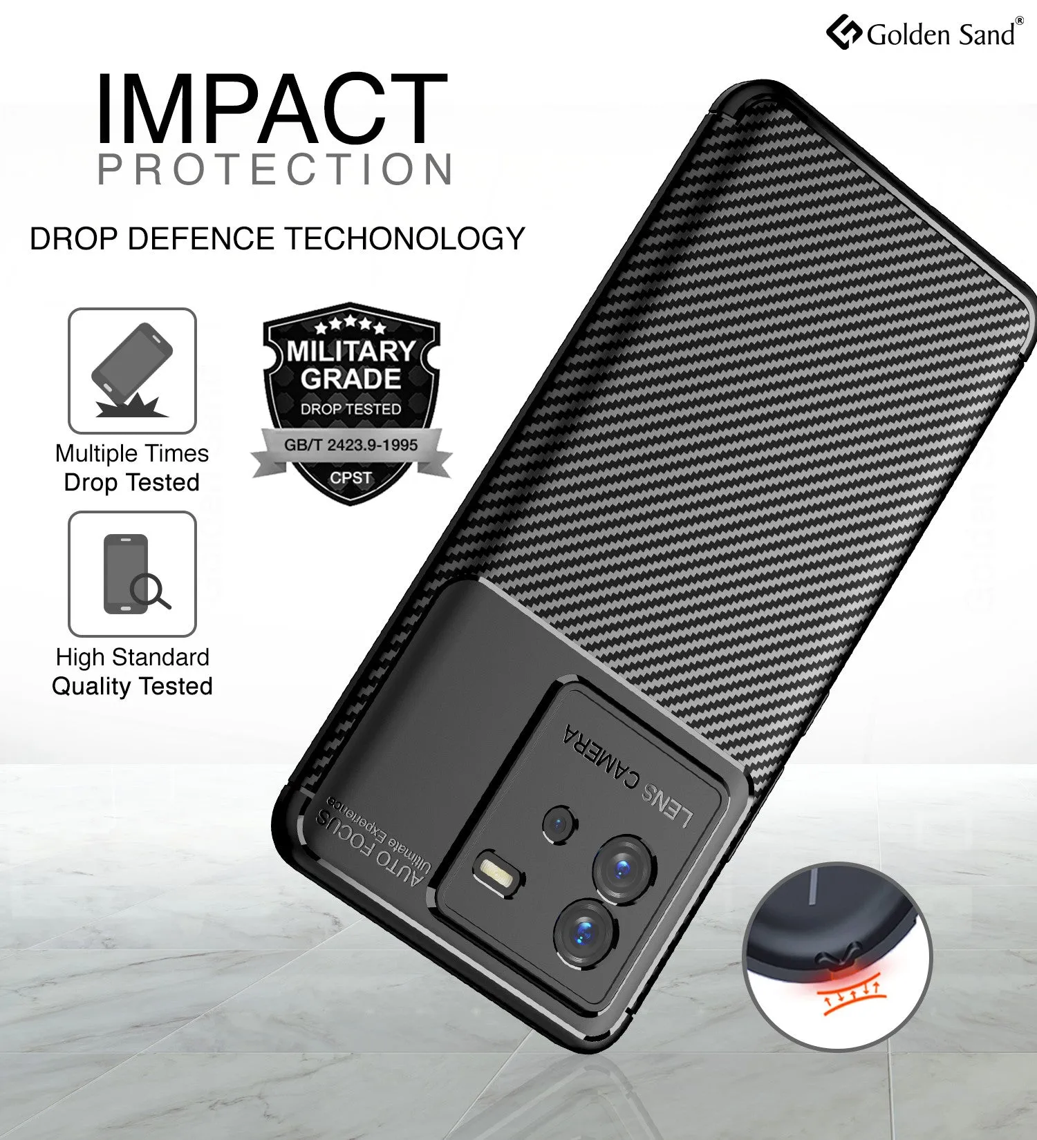 Aramid Fibre Series Shockproof Armor Back Cover for iQOO Neo 6 5G, 6.62 inch, Black