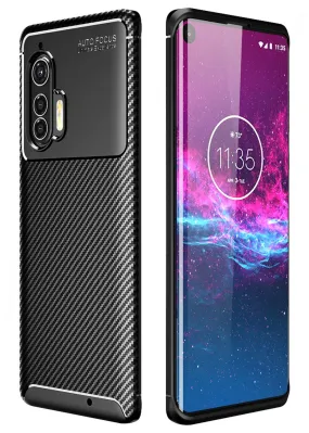 Aramid Fibre Series Shockproof Armor Back Cover for Moto Edge Plus 6.7 inch, Black
