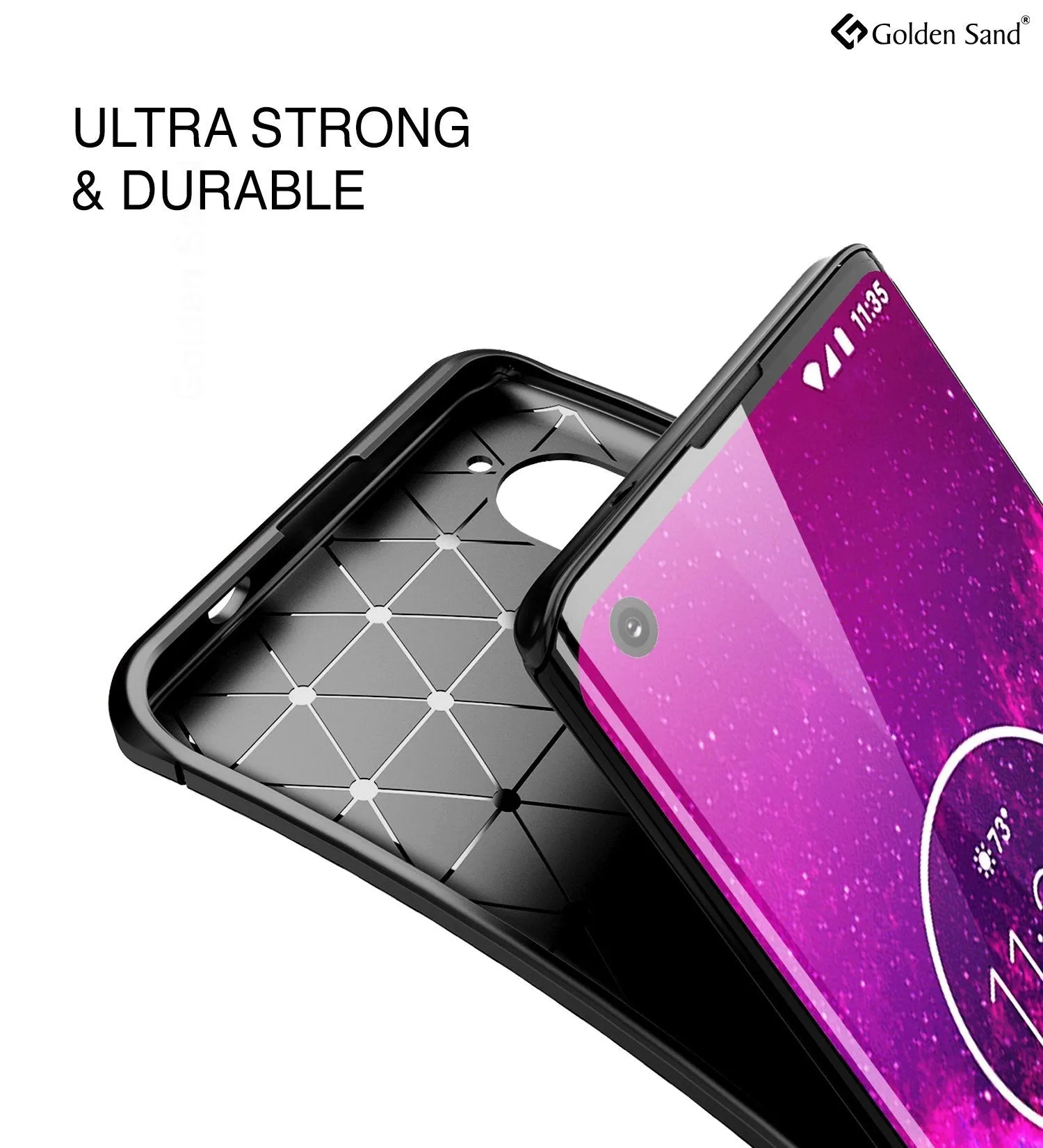 Aramid Fibre Series Shockproof Armor Back Cover for Moto Edge Plus 6.7 inch, Black