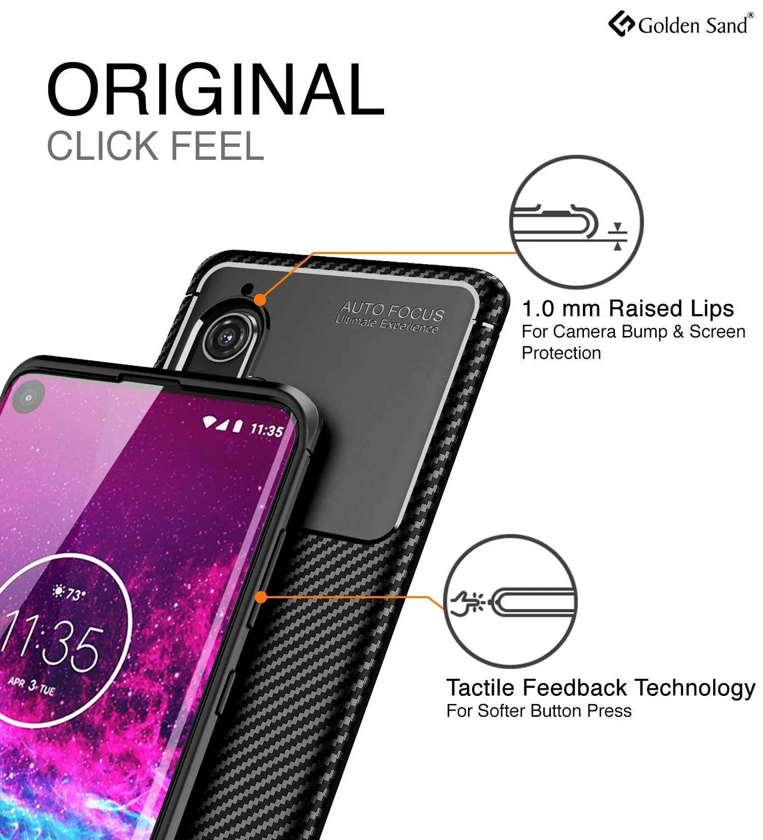 Aramid Fibre Series Shockproof Armor Back Cover for Moto Edge Plus 6.7 inch, Black