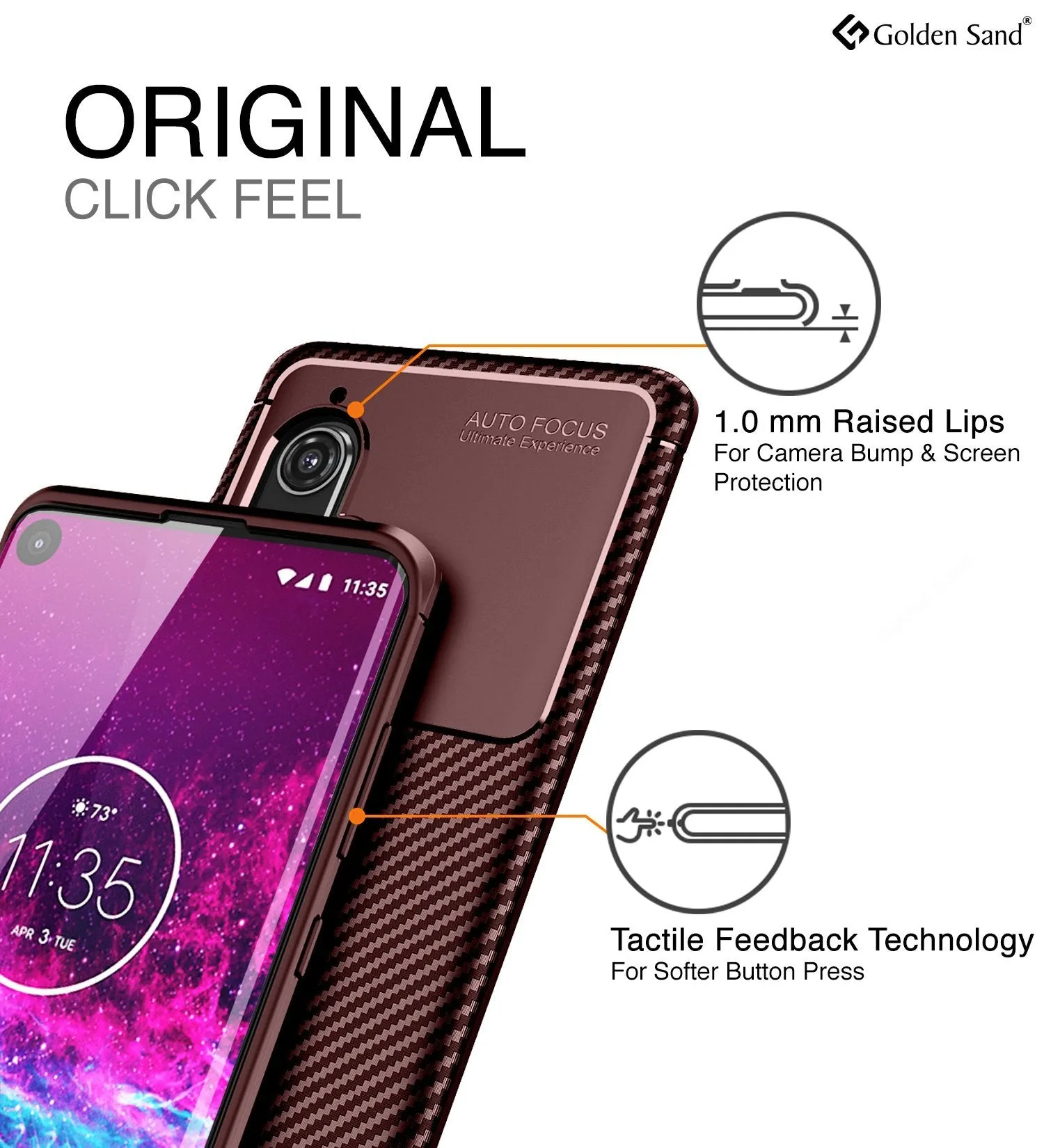 Aramid Fibre Series Shockproof Armor Back Cover for Moto Edge Plus 6.7 inch, Brown