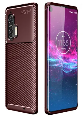 Aramid Fibre Series Shockproof Armor Back Cover for Moto Edge Plus 6.7 inch, Brown