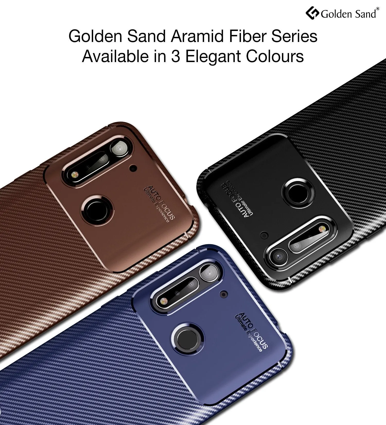 Aramid Fibre Series Shockproof Armor Back Cover for Moto G8 Power Lite 6.5 inch, Brown