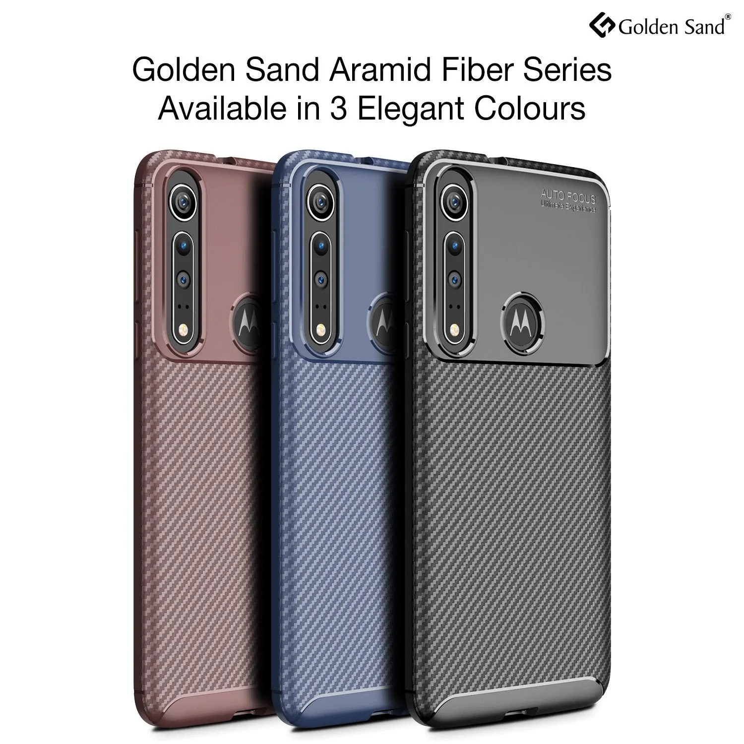Aramid Fibre Series Shockproof Armor Back Cover for Moto One Macro 6.2 inch, Brown