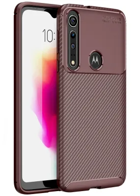 Aramid Fibre Series Shockproof Armor Back Cover for Moto One Macro 6.2 inch, Brown