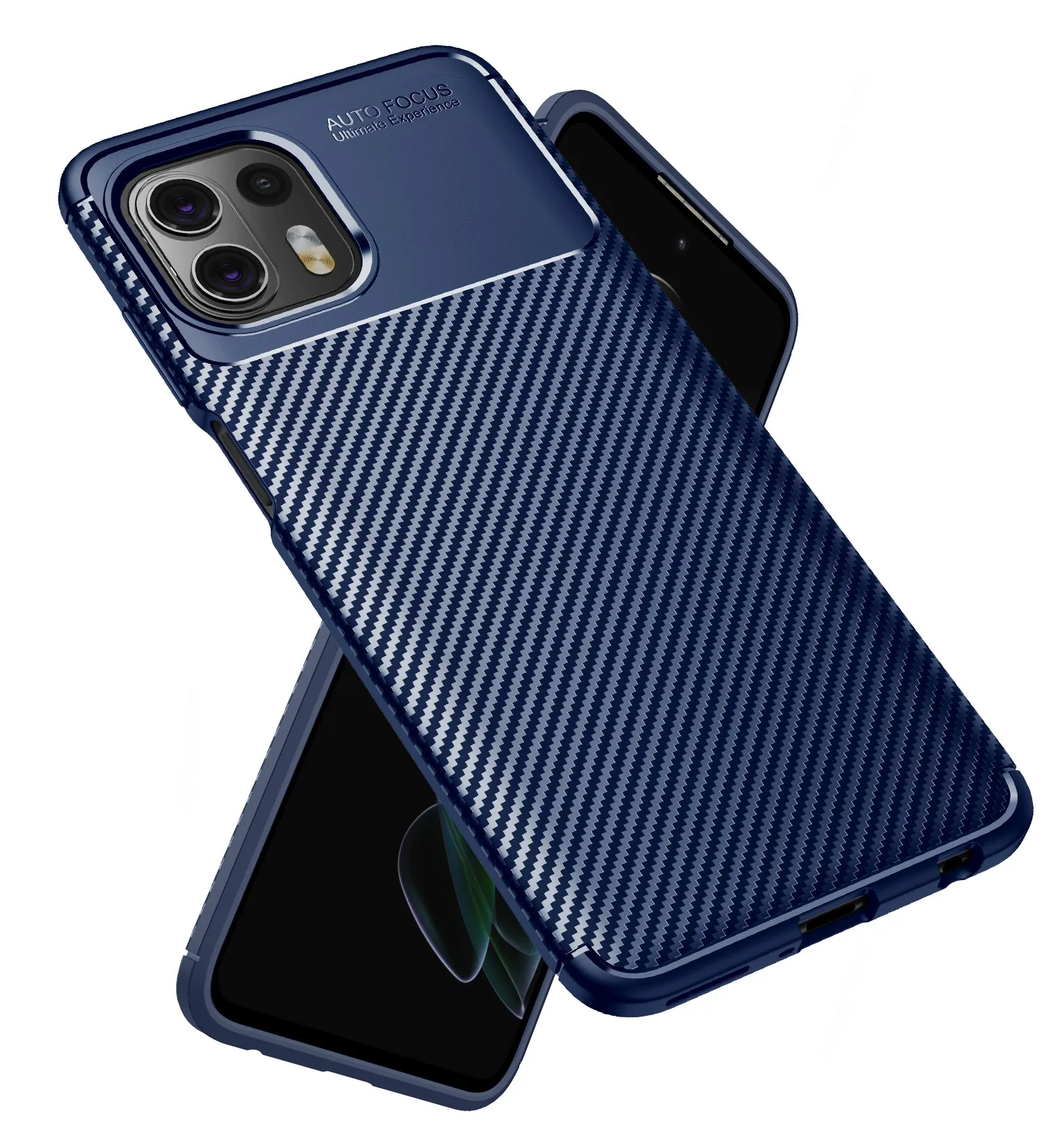 Aramid Fibre Series Shockproof Armor Back Cover for Motorola Edge 20 Fusion, 6.67 inch, Blue