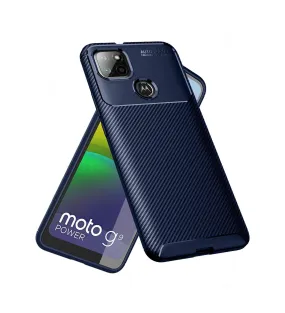 Aramid Fibre Series Shockproof Armor Back Cover for Motorola G9 Power, Blue