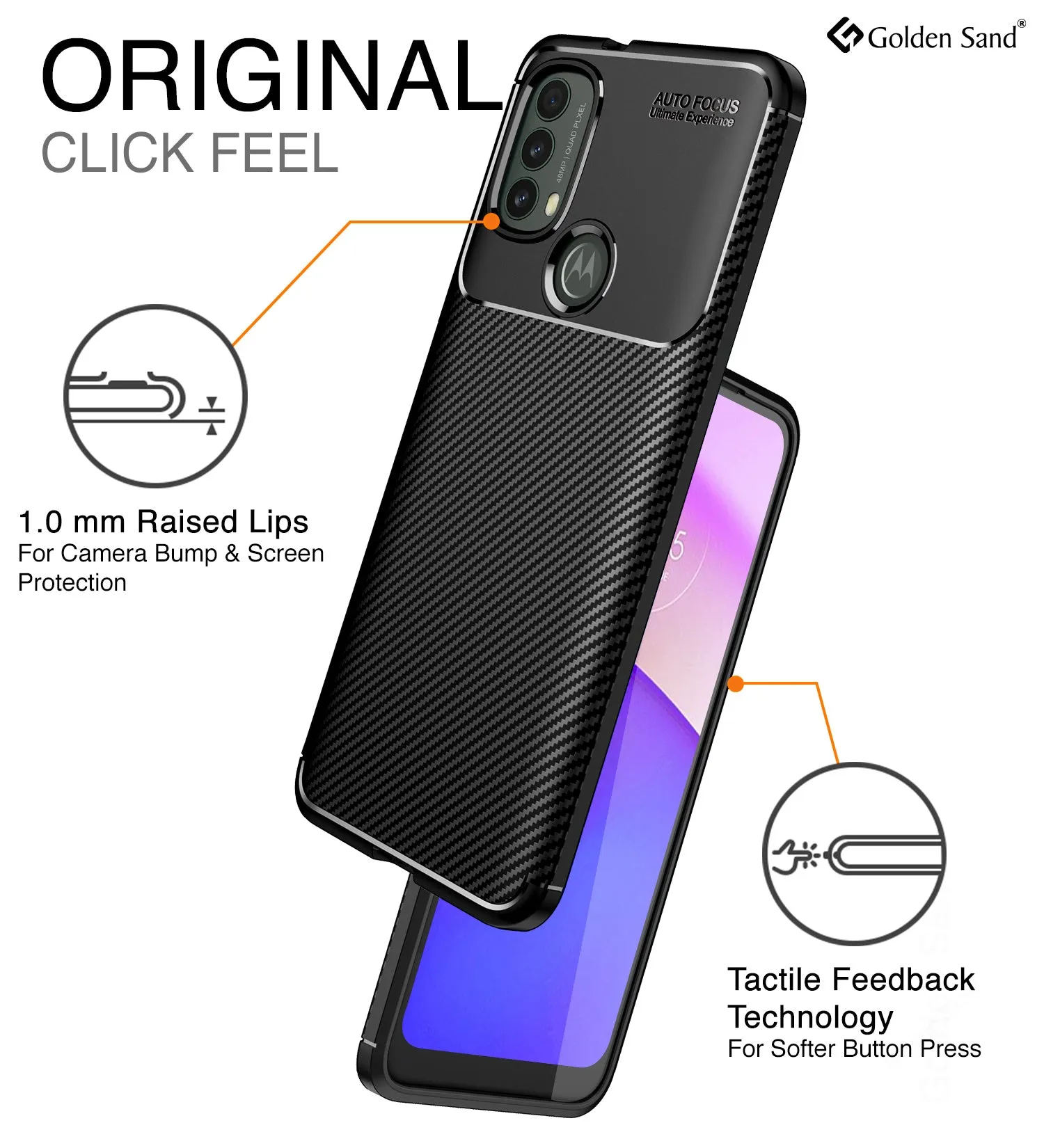 Aramid Fibre Series Shockproof Armor Back Cover for Motorola Moto E40, 6.5 inch, Black