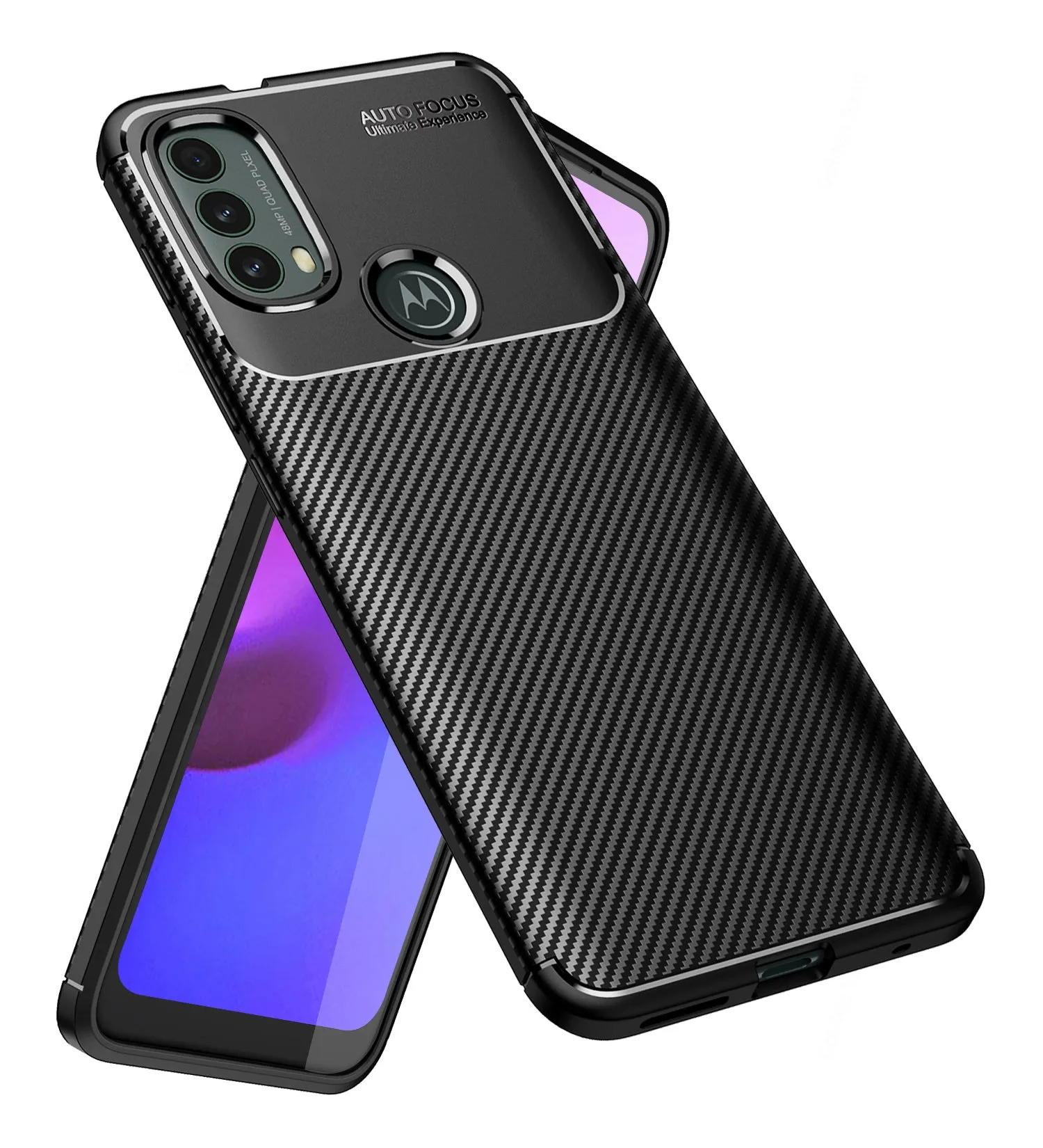 Aramid Fibre Series Shockproof Armor Back Cover for Motorola Moto E40, 6.5 inch, Black