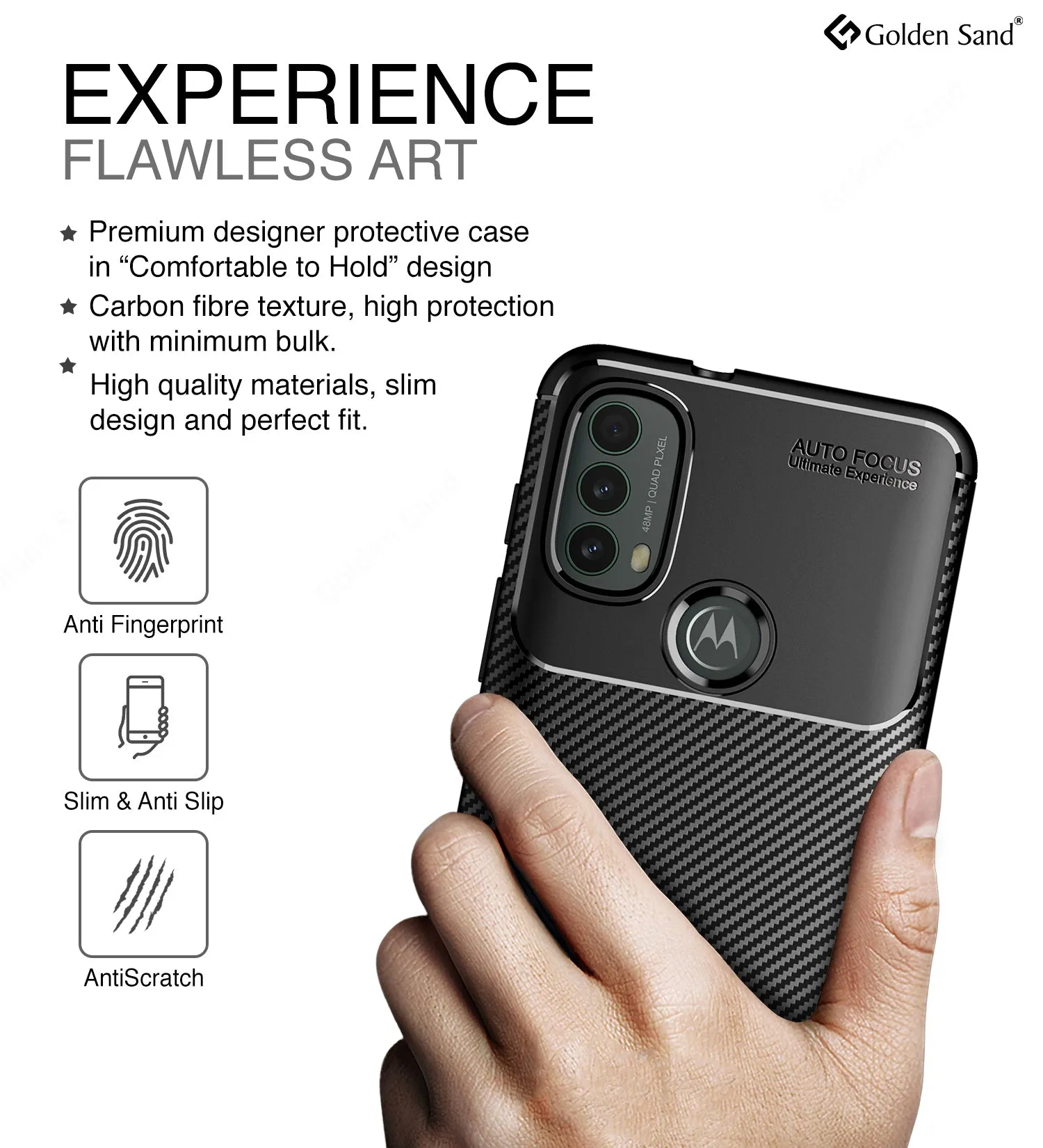 Aramid Fibre Series Shockproof Armor Back Cover for Motorola Moto E40, 6.5 inch, Black