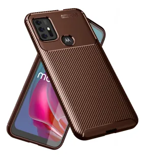 Aramid Fibre Series Shockproof Armor Back Cover for Motorola Moto G10 Power, Motorola Moto G30, 6.5 inch, Brown