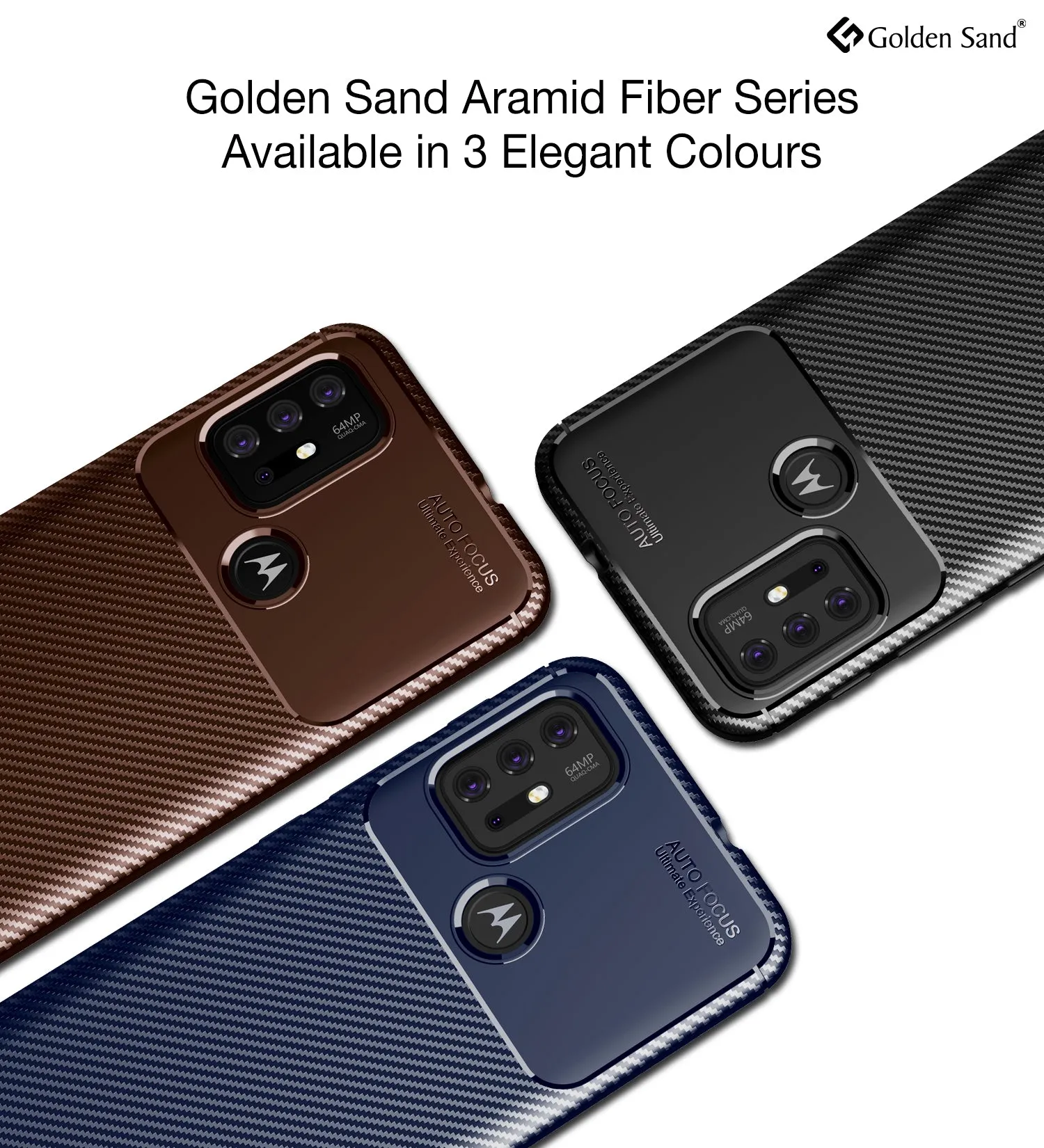 Aramid Fibre Series Shockproof Armor Back Cover for Motorola Moto G10 Power, Motorola Moto G30, 6.5 inch, Brown