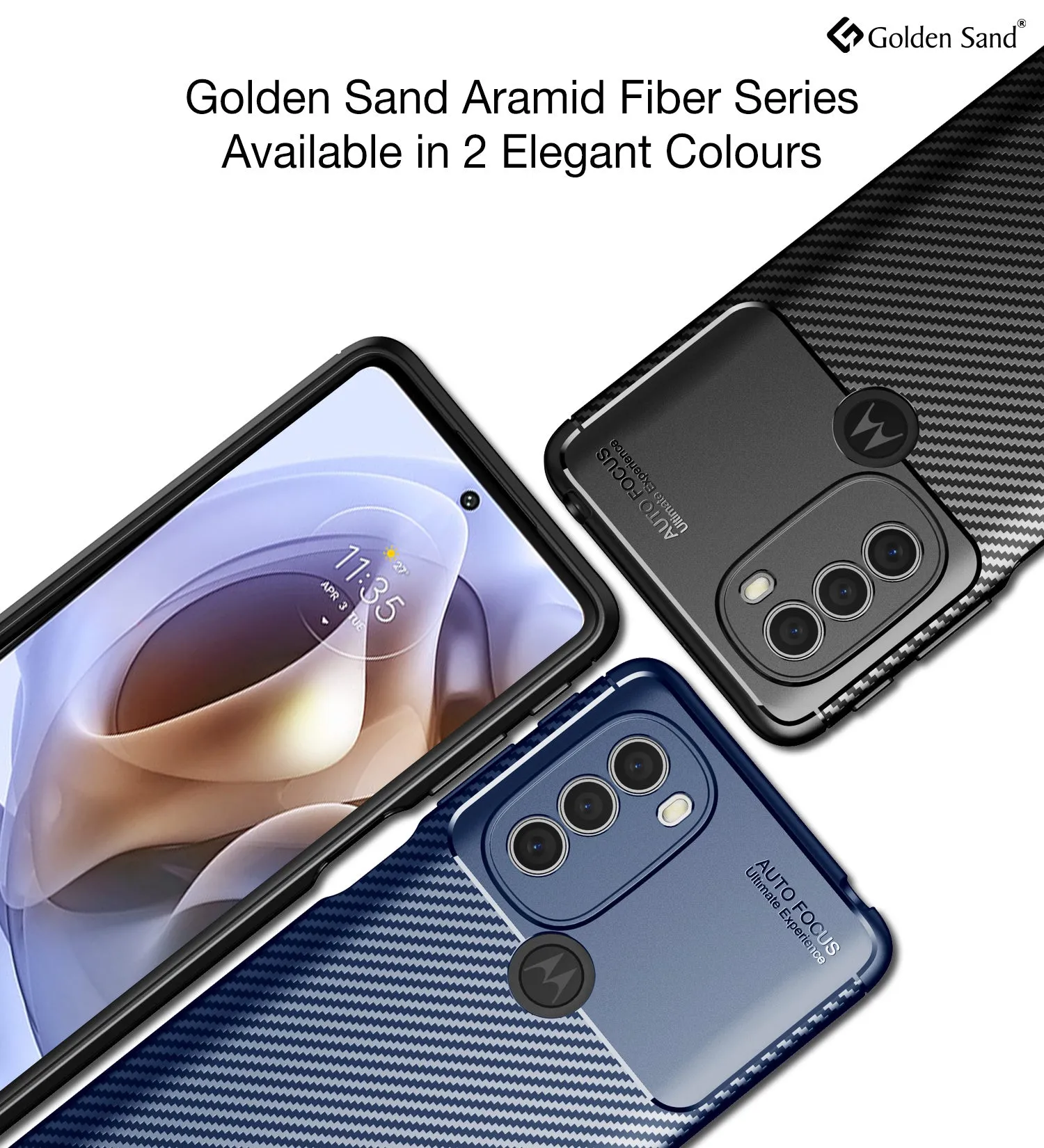 Aramid Fibre Series Shockproof Armor Back Cover for Motorola Moto G31, 6.47 inch, Black