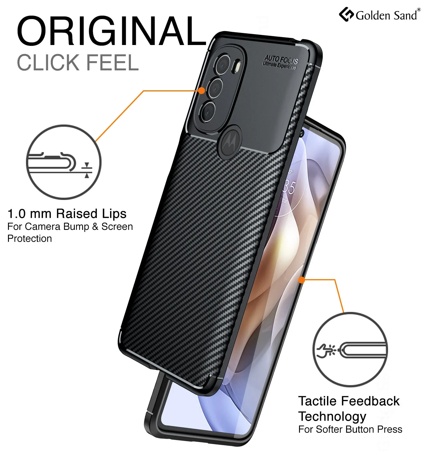 Aramid Fibre Series Shockproof Armor Back Cover for Motorola Moto G31, 6.47 inch, Black