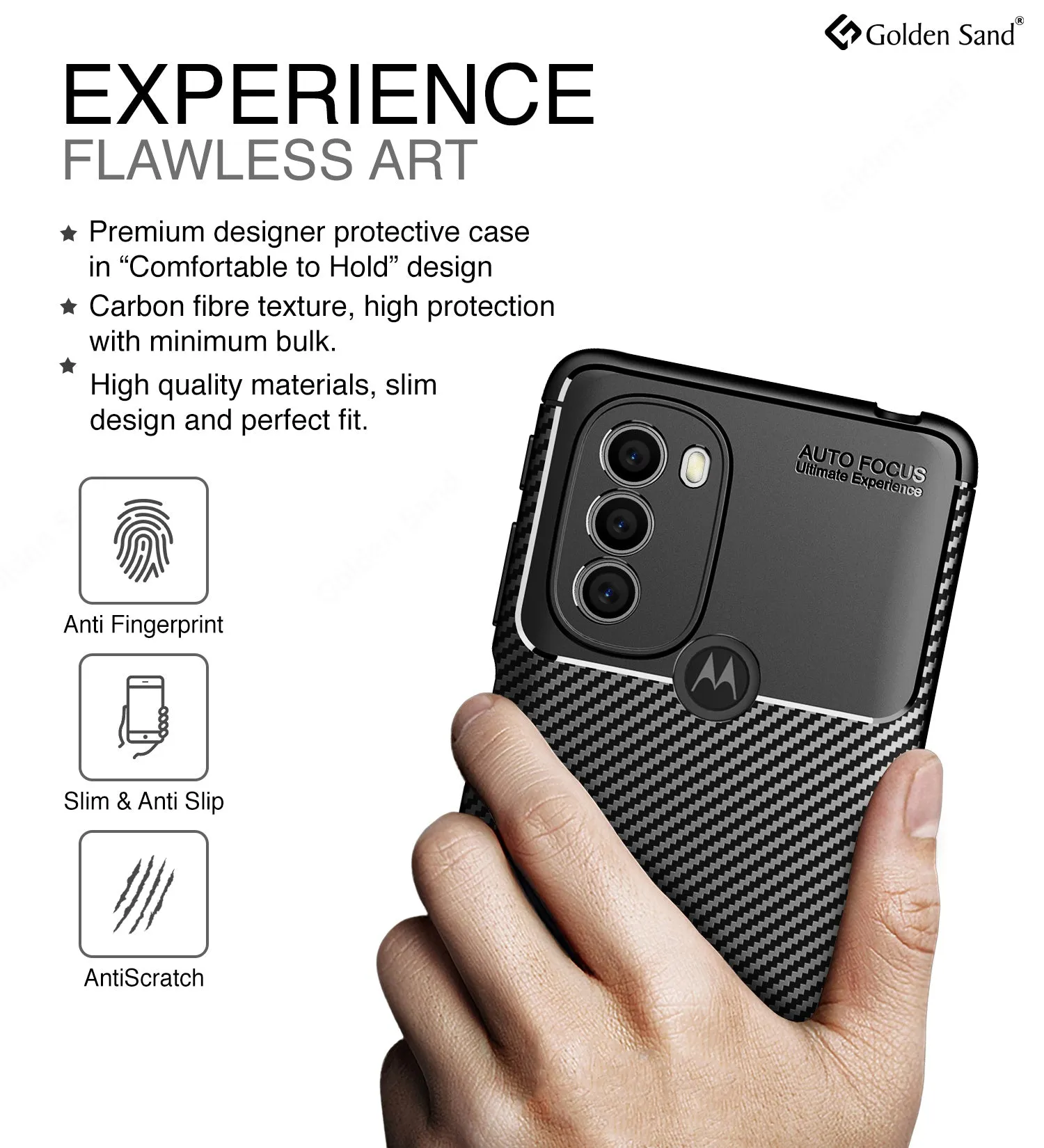 Aramid Fibre Series Shockproof Armor Back Cover for Motorola Moto G31, 6.47 inch, Black