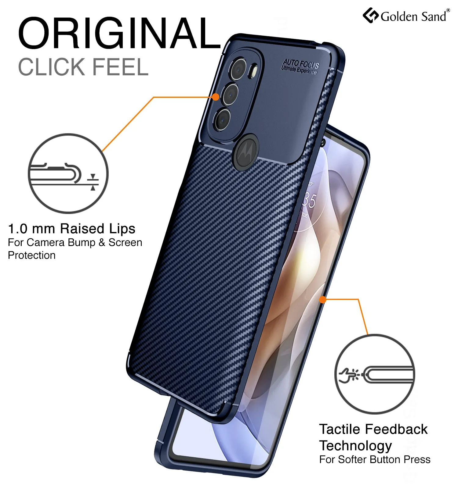 Aramid Fibre Series Shockproof Armor Back Cover for Motorola Moto G31, 6.47 inch, Blue