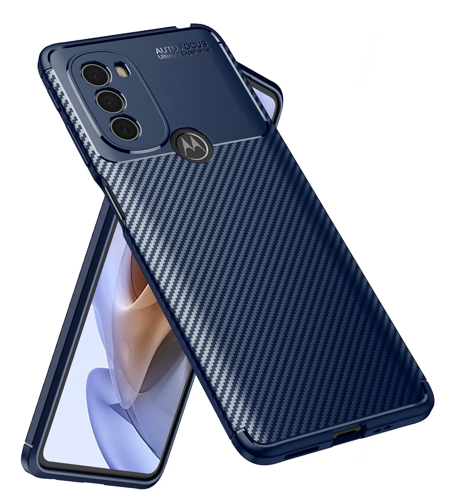 Aramid Fibre Series Shockproof Armor Back Cover for Motorola Moto G31, 6.47 inch, Blue