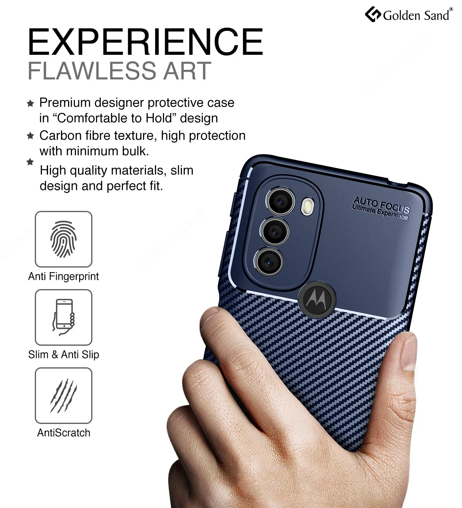 Aramid Fibre Series Shockproof Armor Back Cover for Motorola Moto G31, 6.47 inch, Blue