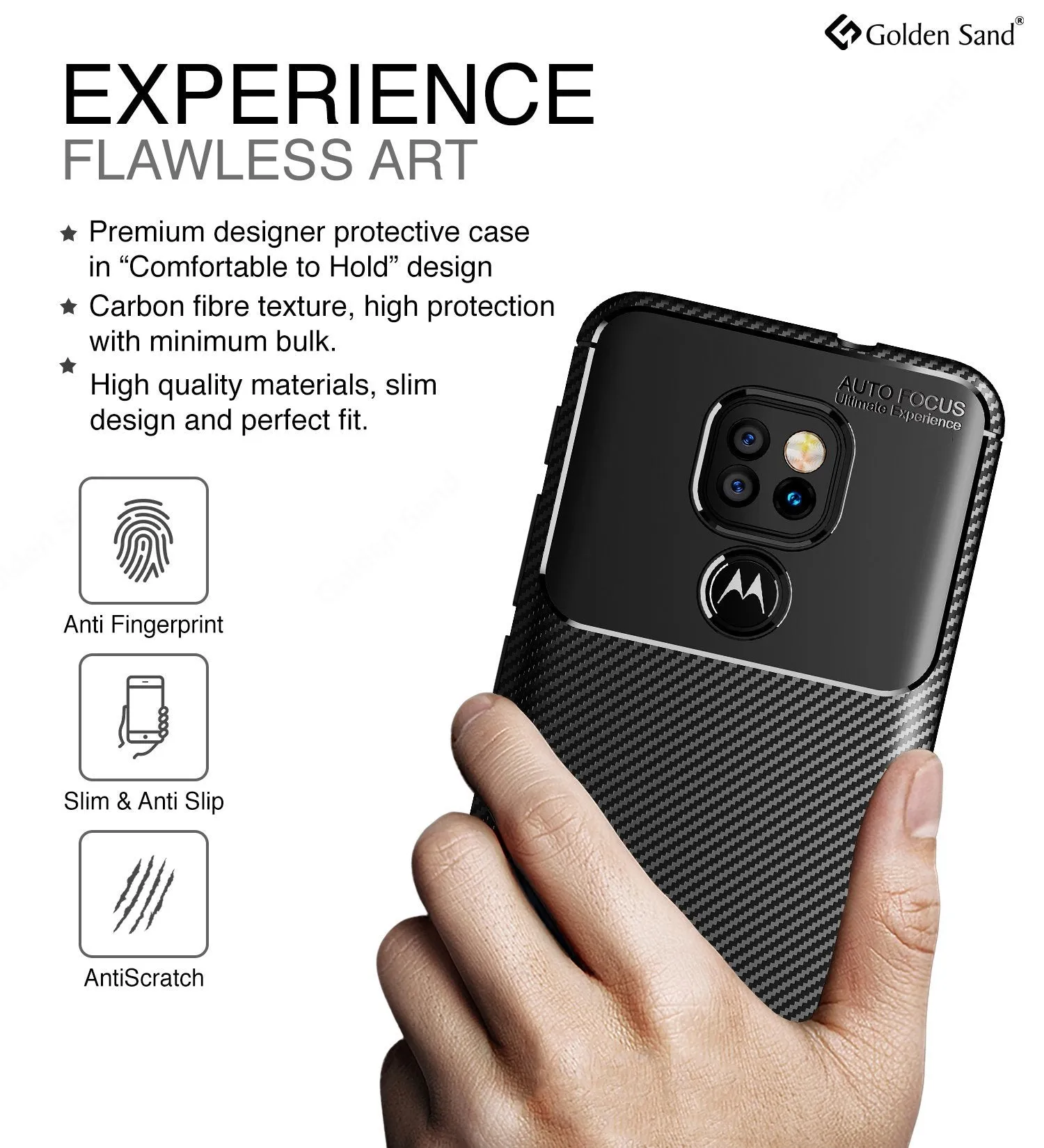 Aramid Fibre Series Shockproof Armor Back Cover for Motorola Moto G9, Motorola Moto e7 Plus, Black
