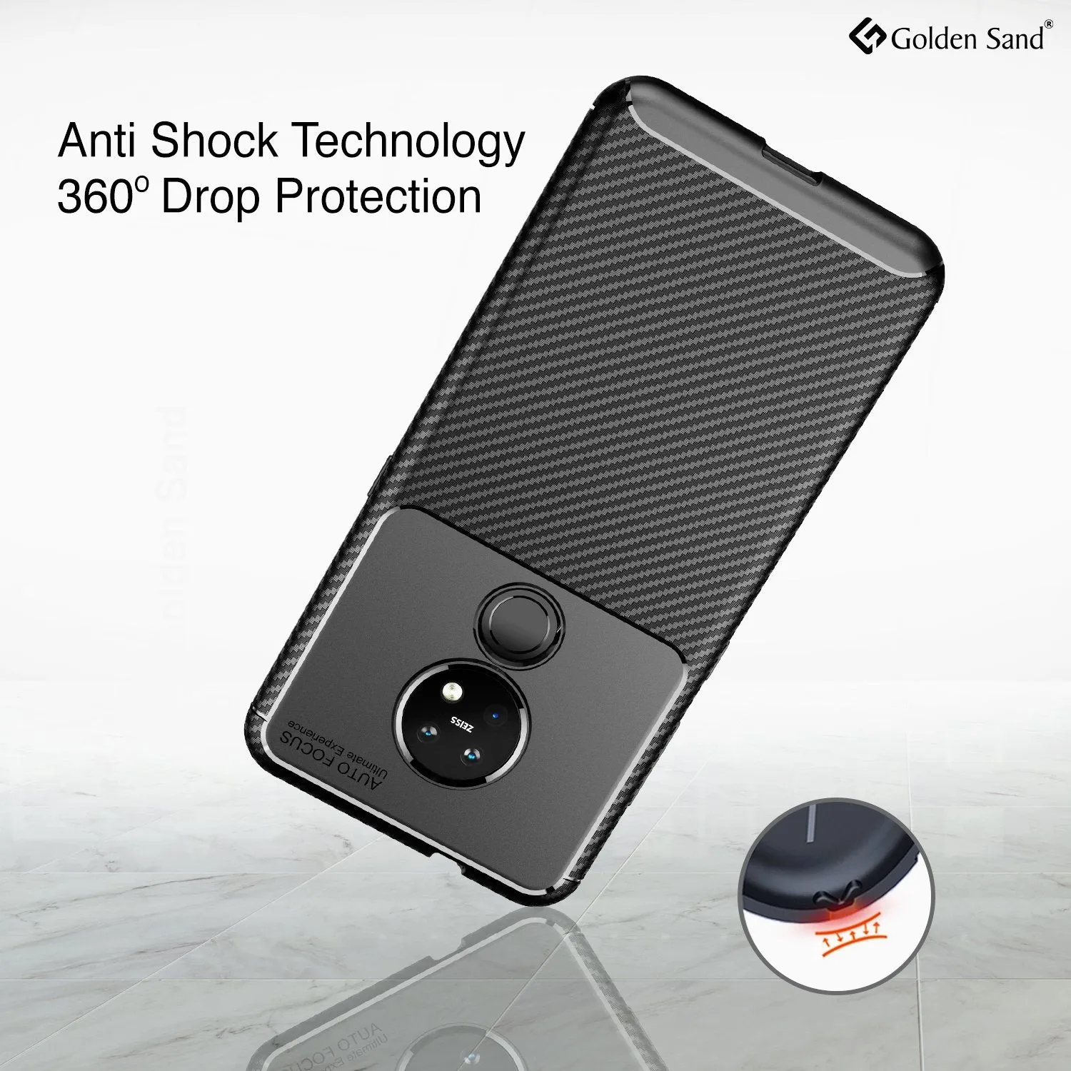 Aramid Fibre Series Shockproof Armor Back Cover for Nokia 7.2, Nokia 6.2 6.39 inch, Black