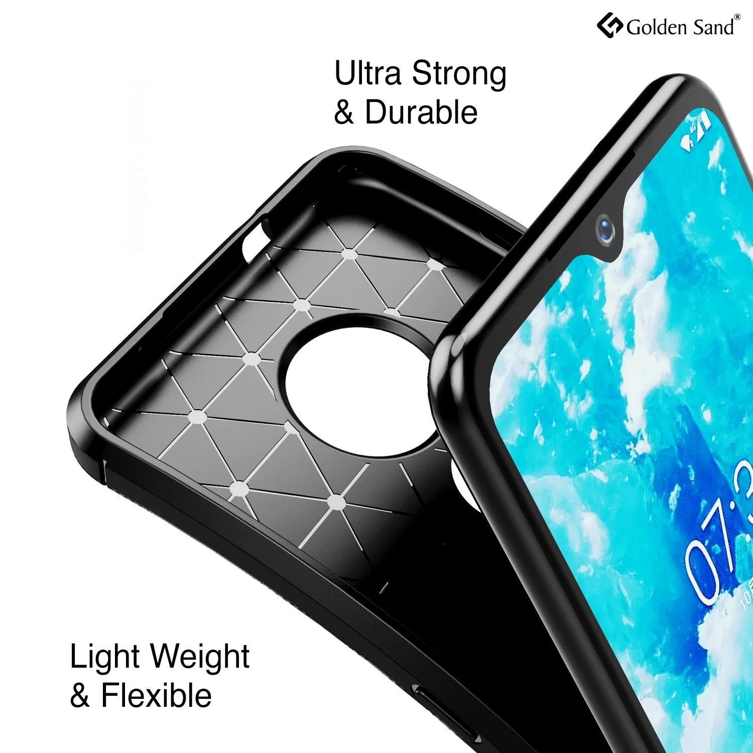 Aramid Fibre Series Shockproof Armor Back Cover for Nokia 7.2, Nokia 6.2 6.39 inch, Black