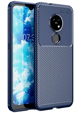 Aramid Fibre Series Shockproof Armor Back Cover for Nokia 7.2, Nokia 6.2 6.39 inch, Blue