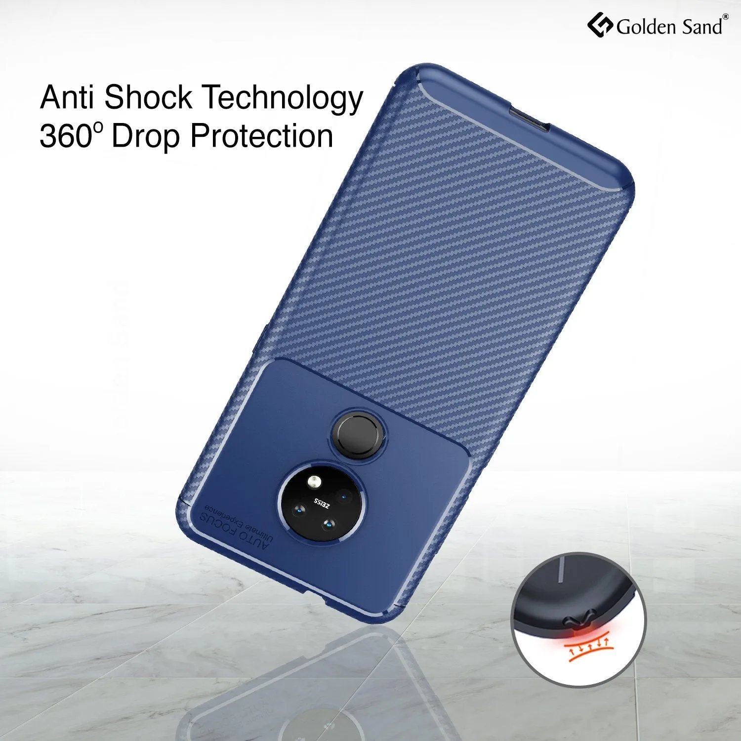 Aramid Fibre Series Shockproof Armor Back Cover for Nokia 7.2, Nokia 6.2 6.39 inch, Blue