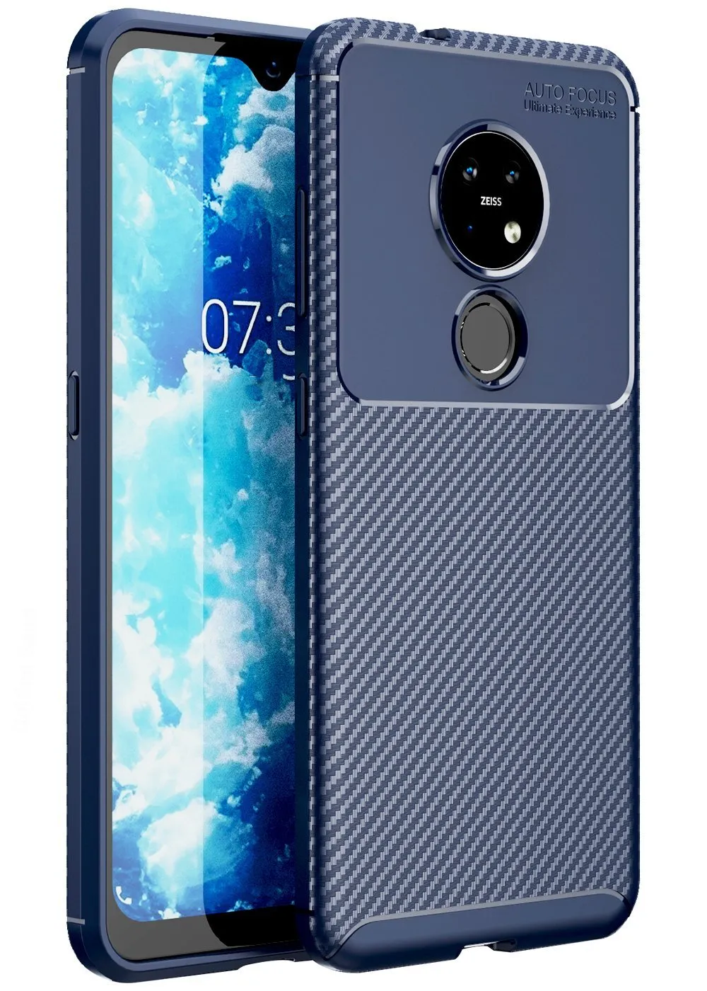 Aramid Fibre Series Shockproof Armor Back Cover for Nokia 7.2, Nokia 6.2 6.39 inch, Blue