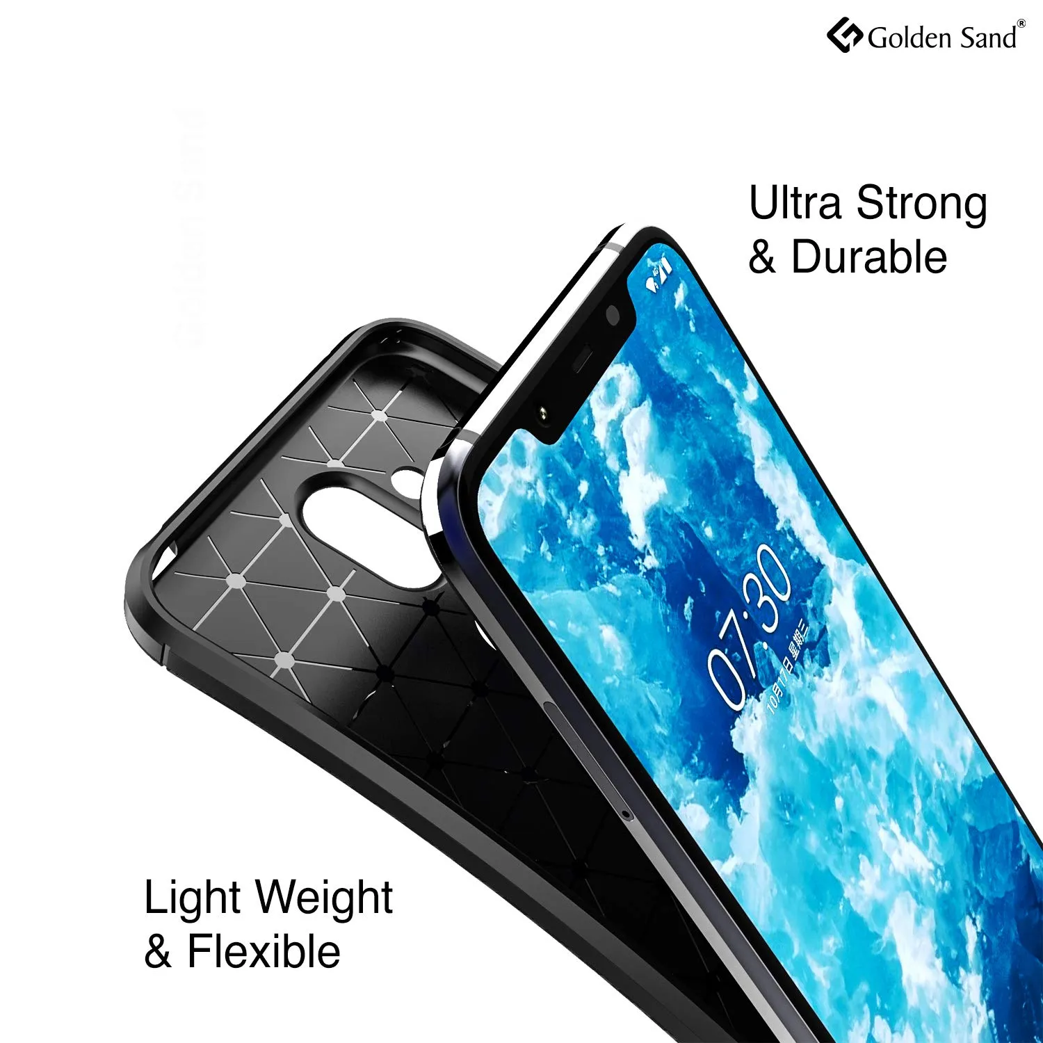 Aramid Fibre Series Shockproof Armor Back Cover for Nokia 8.1, Black