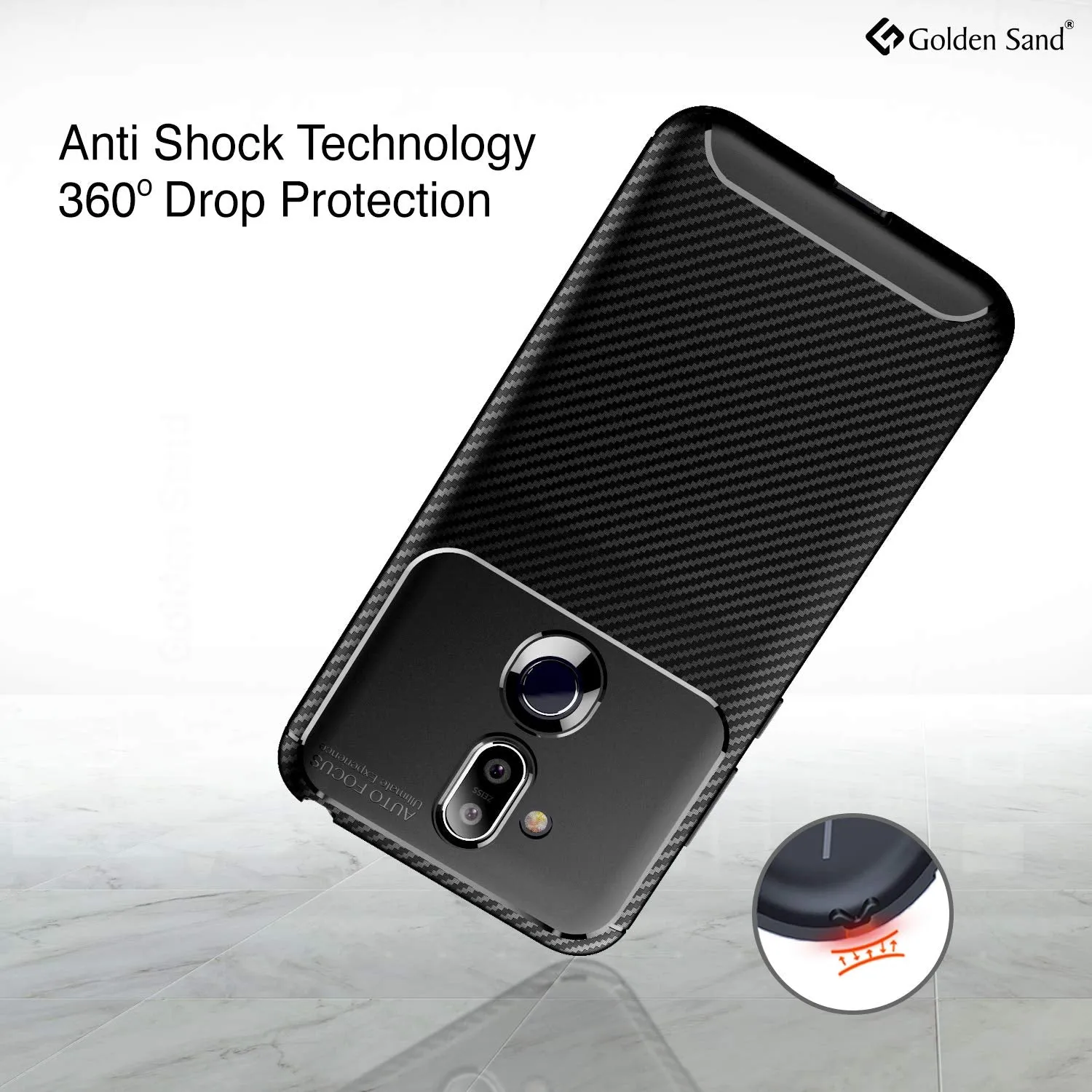 Aramid Fibre Series Shockproof Armor Back Cover for Nokia 8.1, Black