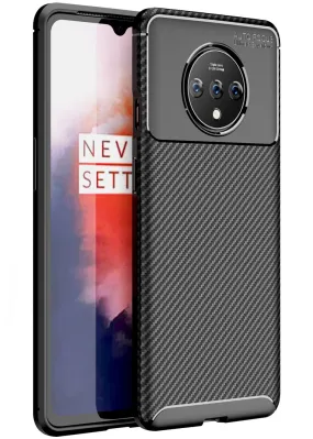Aramid Fibre Series Shockproof Armor Back Cover for One Plus 7T 6.5 inch, Black