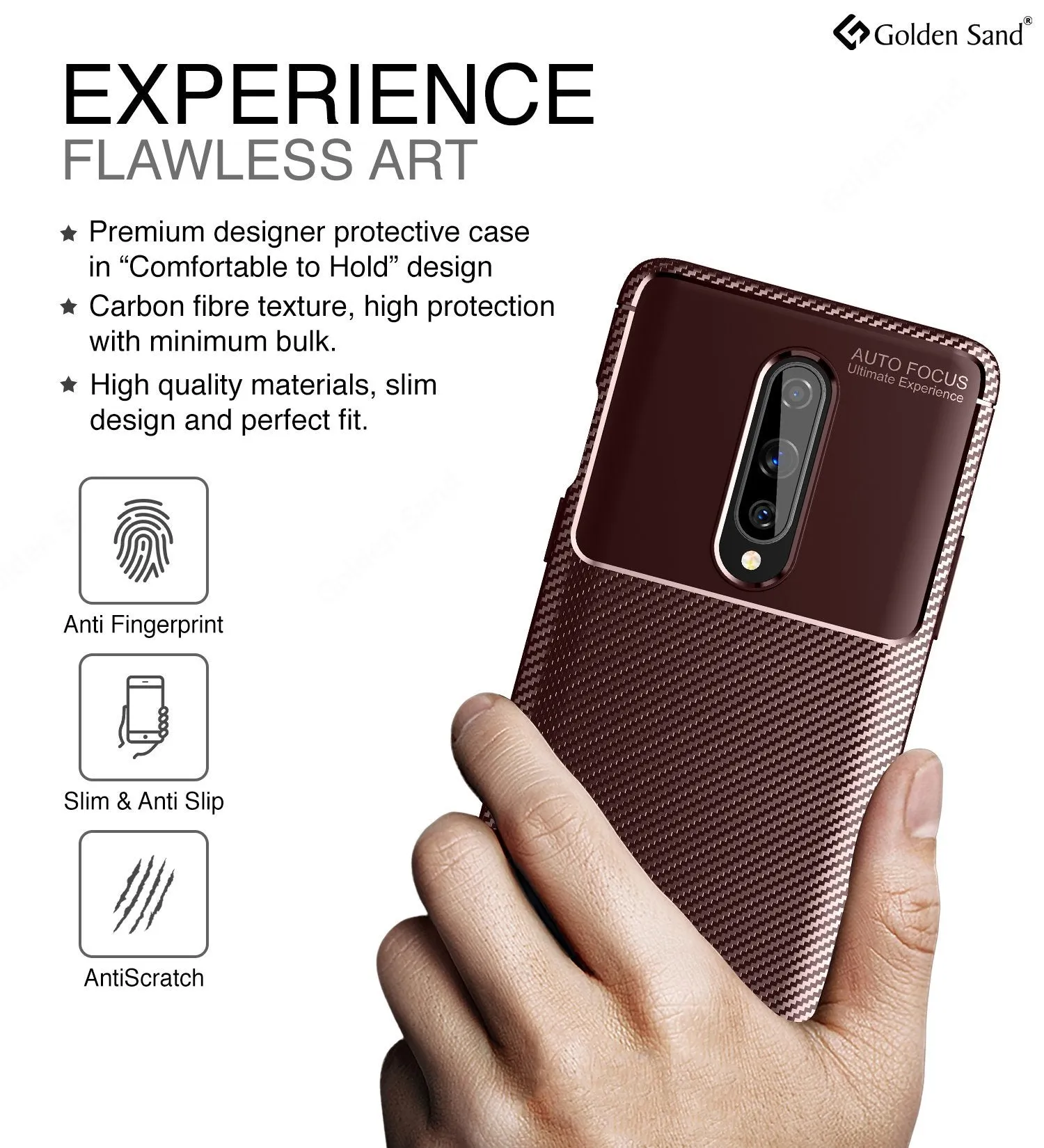 Aramid Fibre Series Shockproof Armor Back Cover for One Plus 8 6.55 inch, Brown