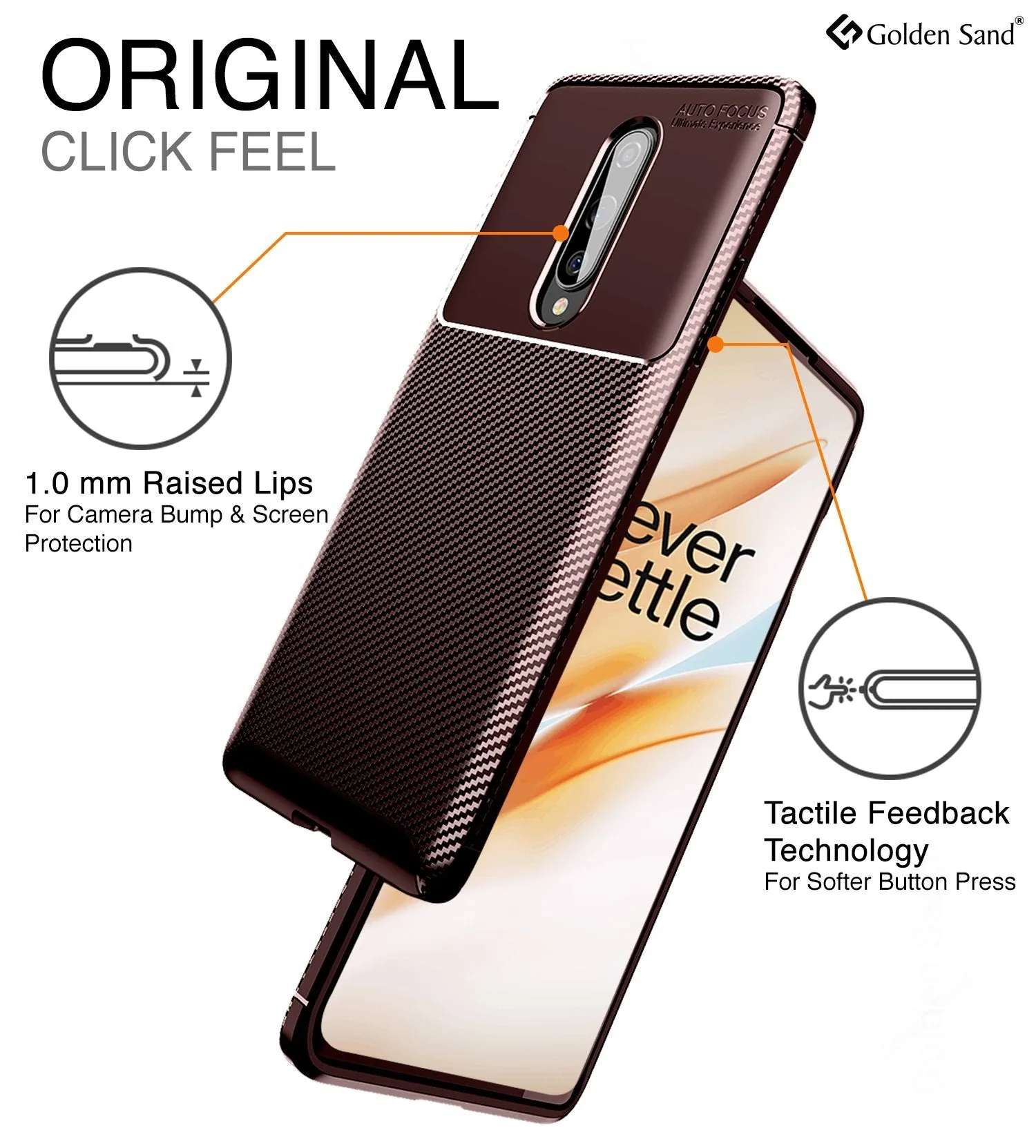 Aramid Fibre Series Shockproof Armor Back Cover for One Plus 8 6.55 inch, Brown