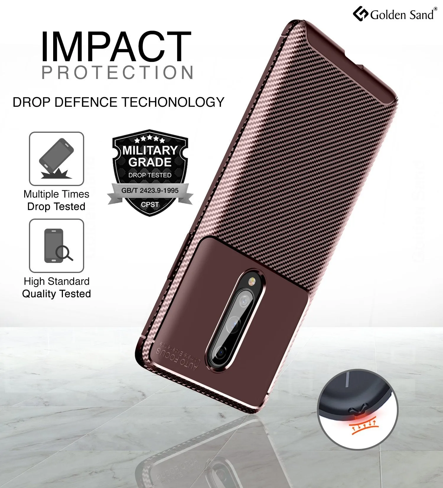 Aramid Fibre Series Shockproof Armor Back Cover for One Plus 8 6.55 inch, Brown